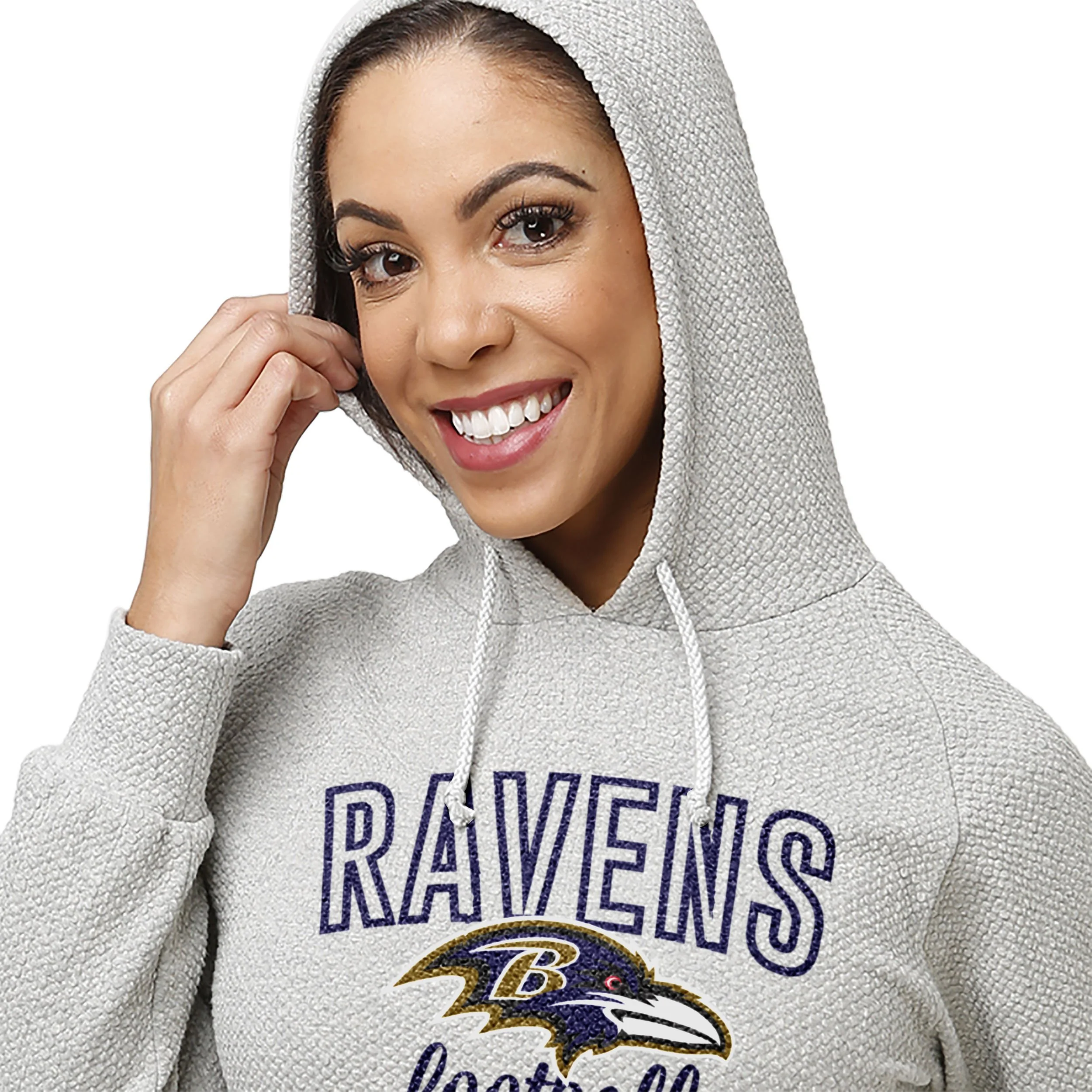 Baltimore Ravens NFL Womens Gray Woven Hoodie - Image 5