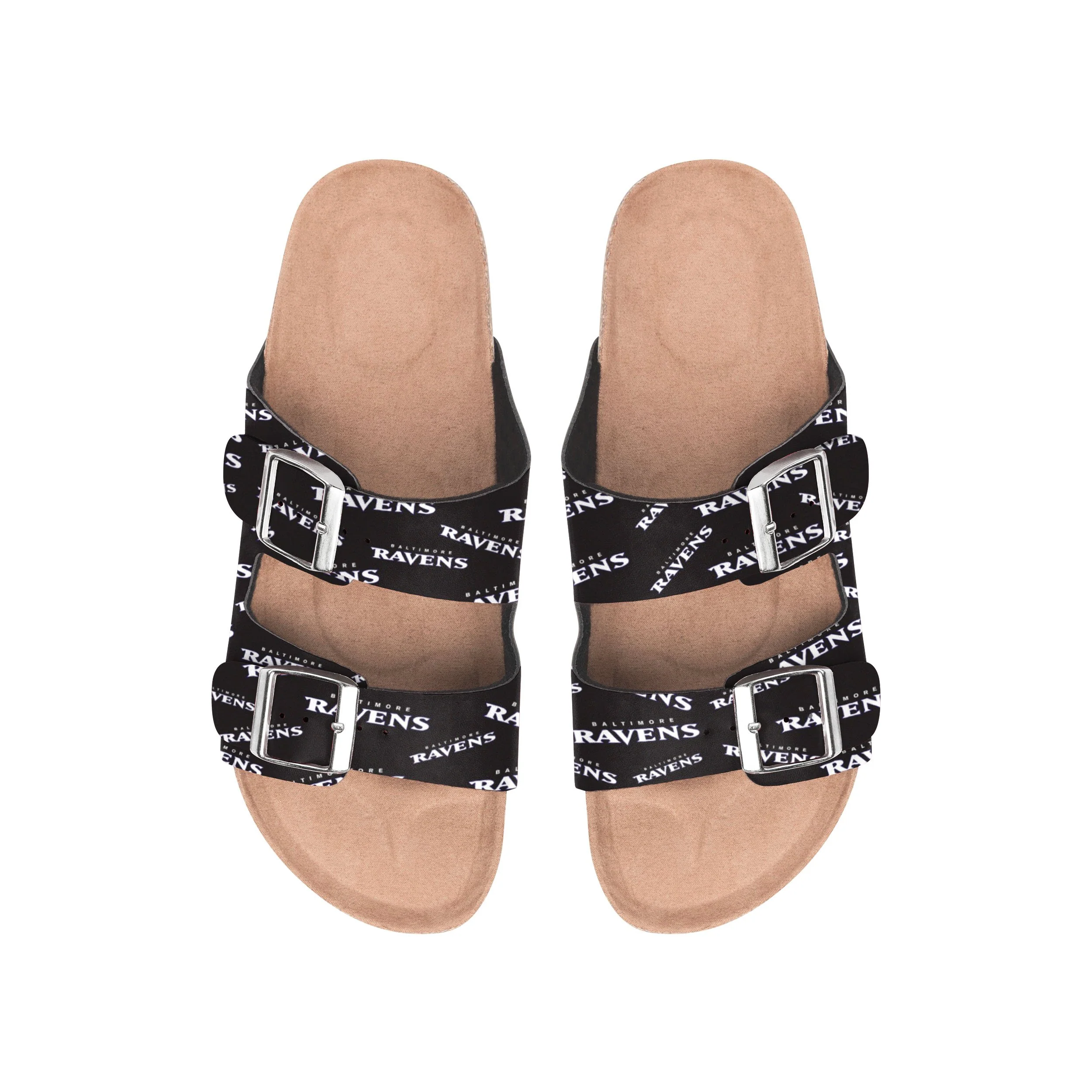 Baltimore Ravens NFL Womens Mini Print Double Buckle Sandal - Image 2