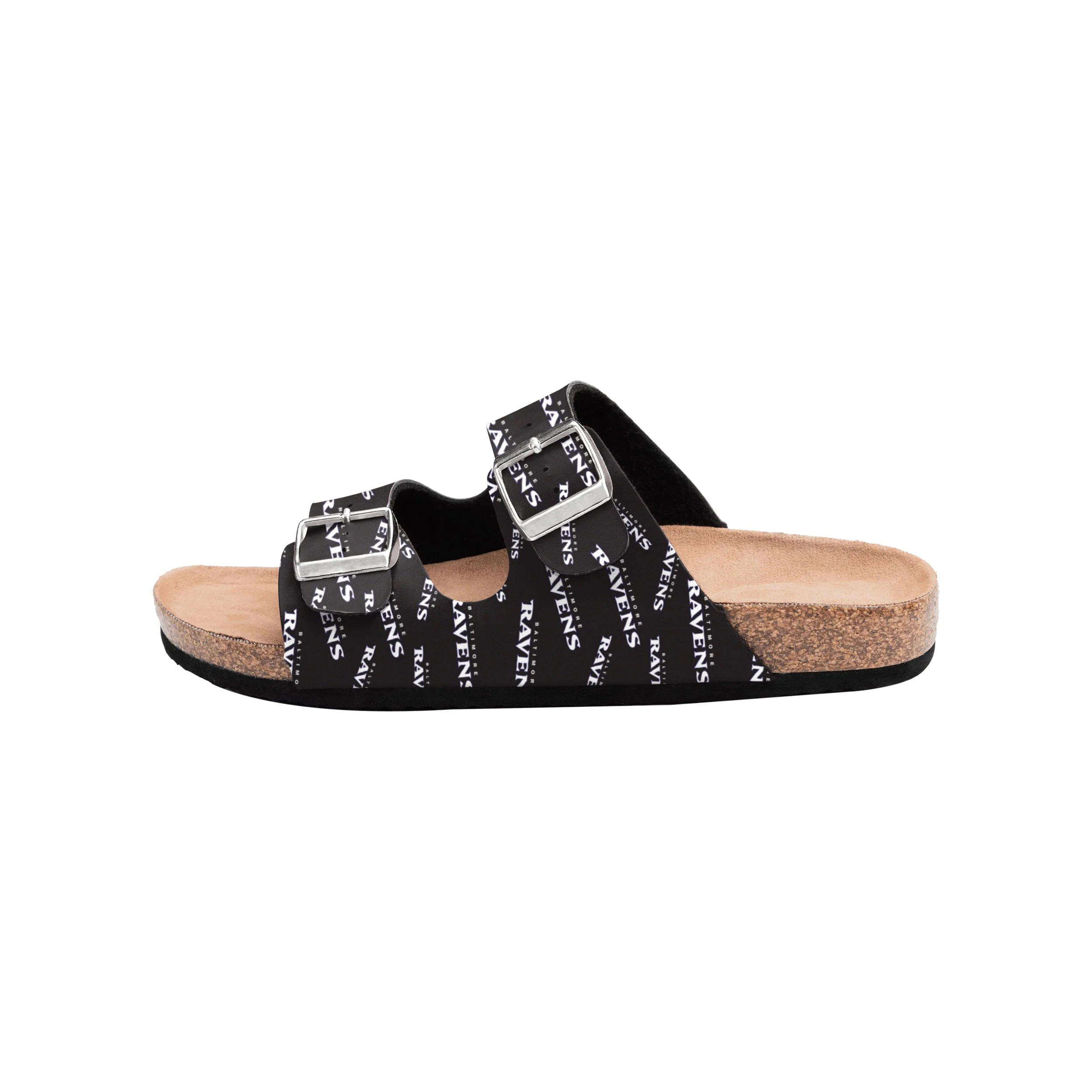 Baltimore Ravens NFL Womens Mini Print Double Buckle Sandal - Image 4