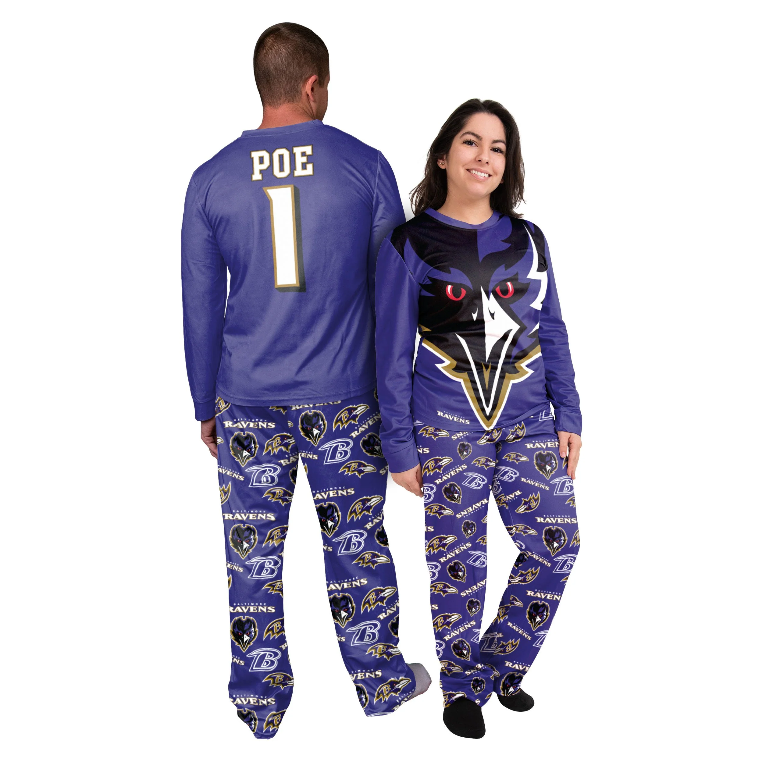 Baltimore Ravens NFL Womens Poe Mascot Pajamas - Image 3