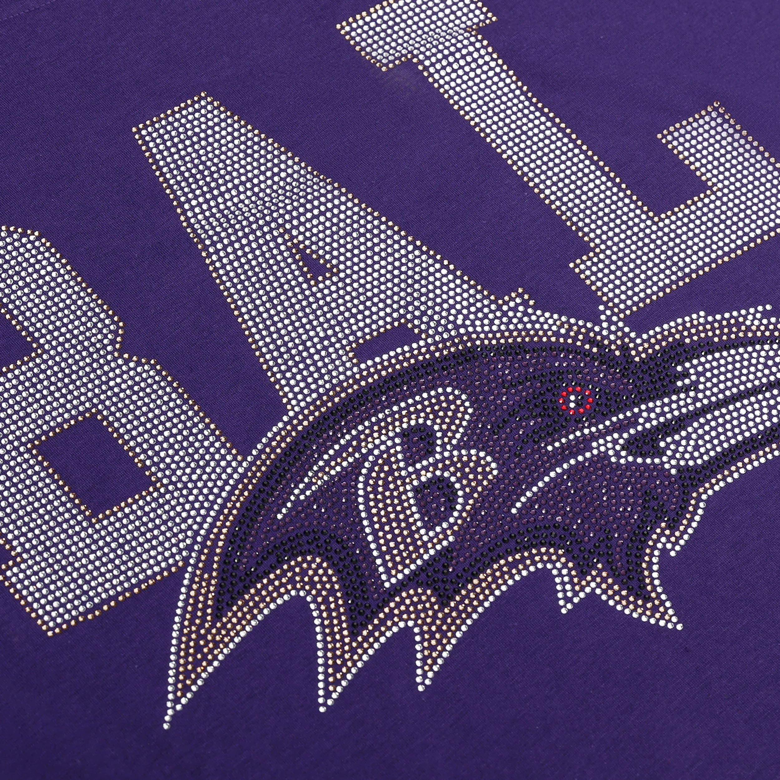 Baltimore Ravens NFL Womens Rhinestone Logo Crop Top - Image 2