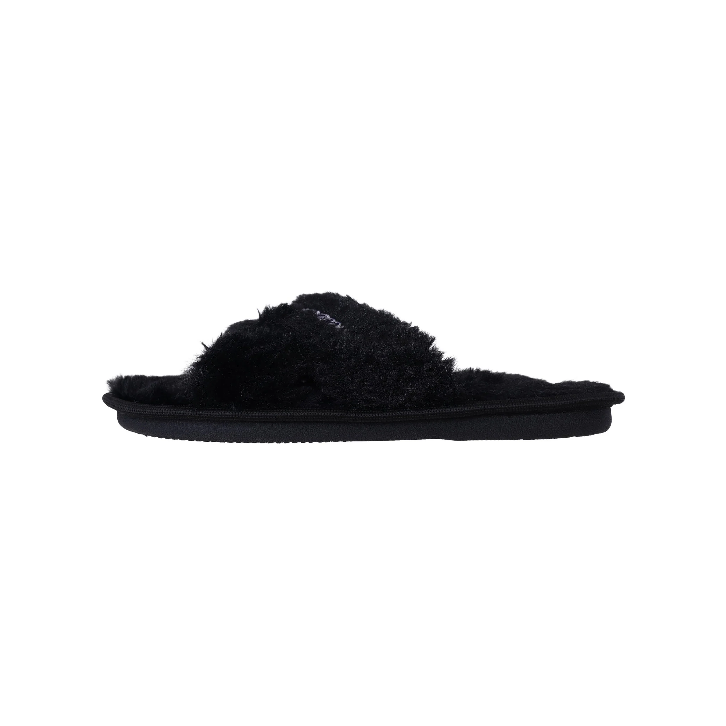 Baltimore Ravens NFL Womens Script Wordmark Fur Cross Slide - Image 4