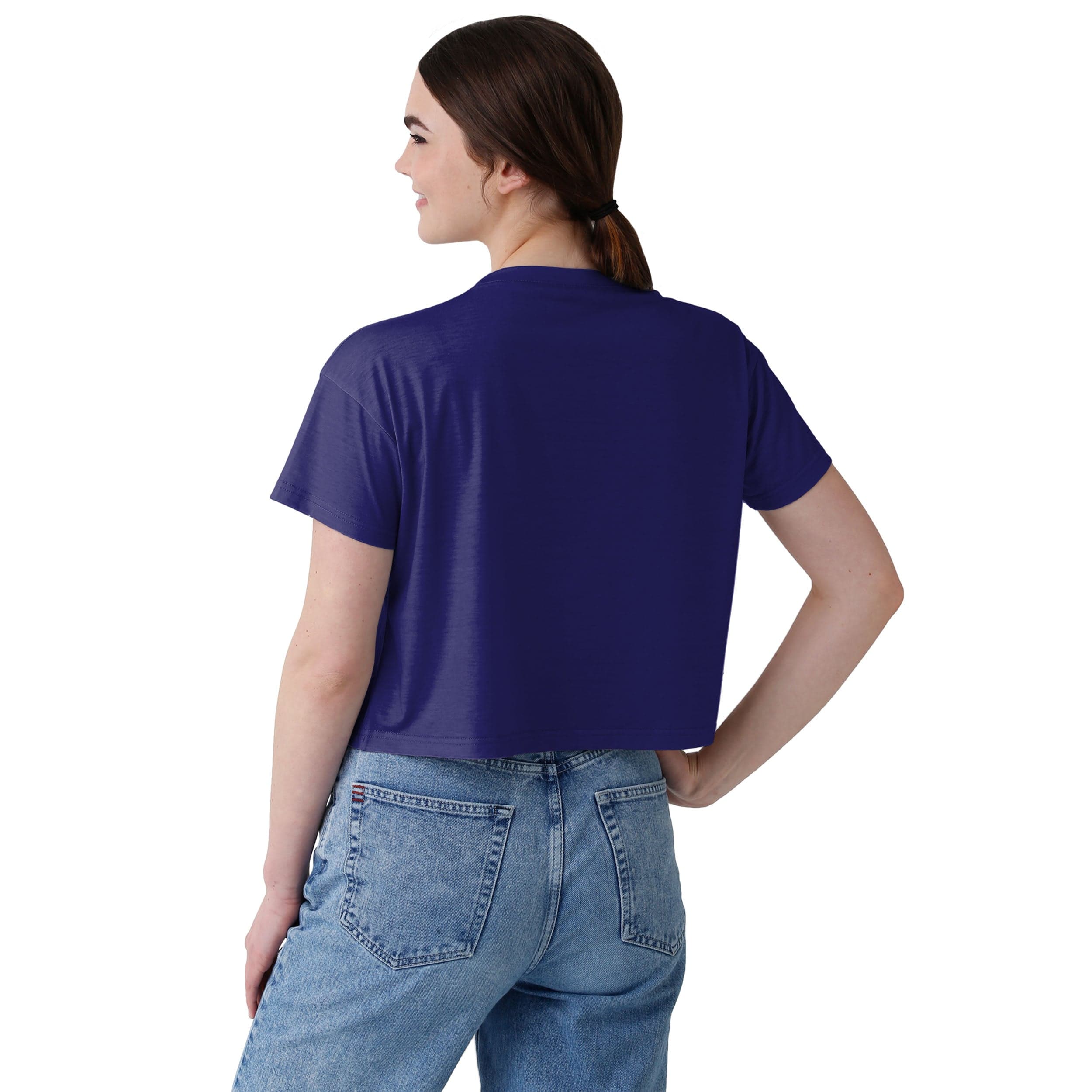 Baltimore Ravens NFL Womens Solid Big Logo Crop Top - Image 2