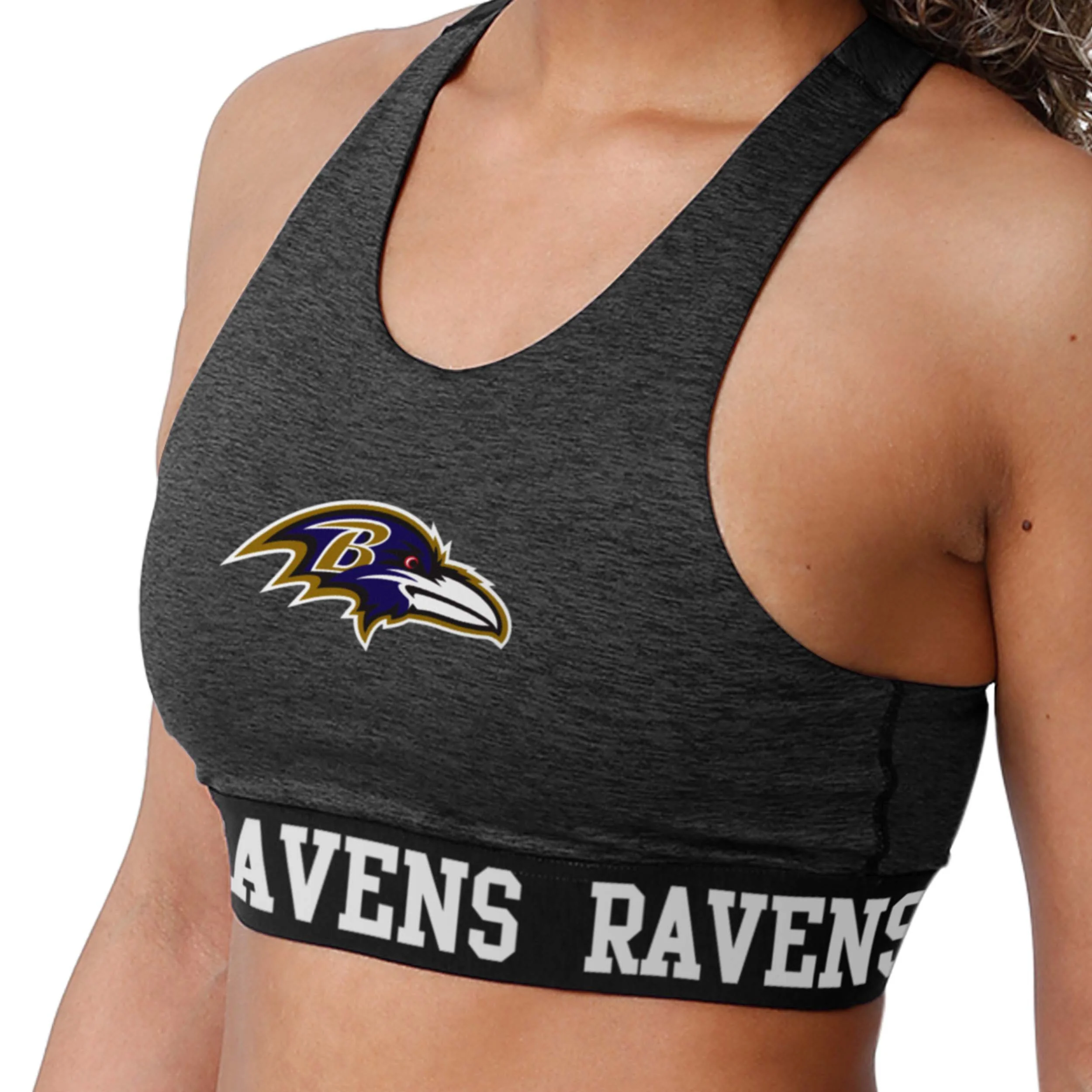 Baltimore Ravens NFL Womens Team Color Static Sports Bra - Image 5