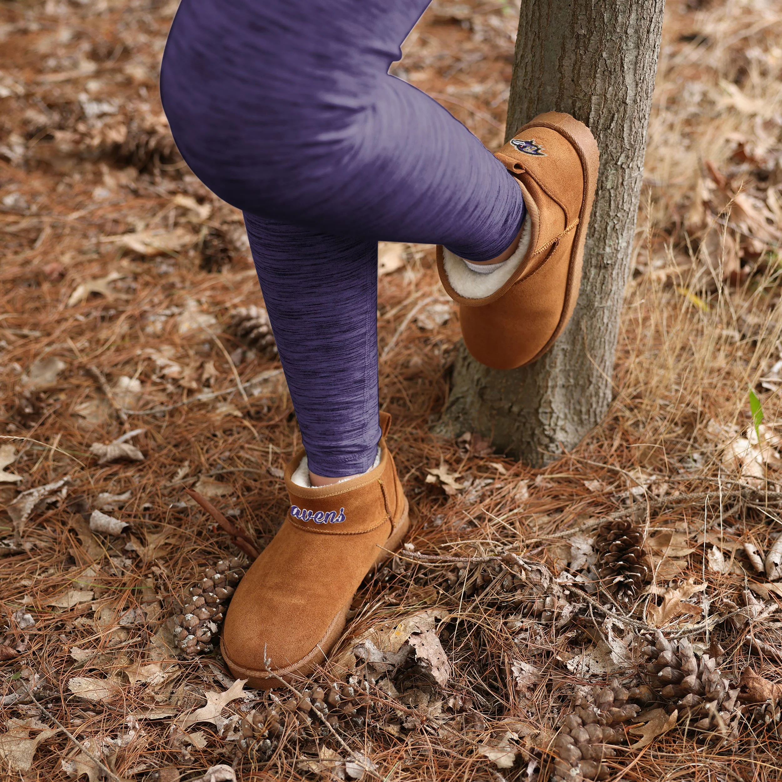 Baltimore Ravens NFL Womens Team Logo Fuzzy Fan Boots - Image 4