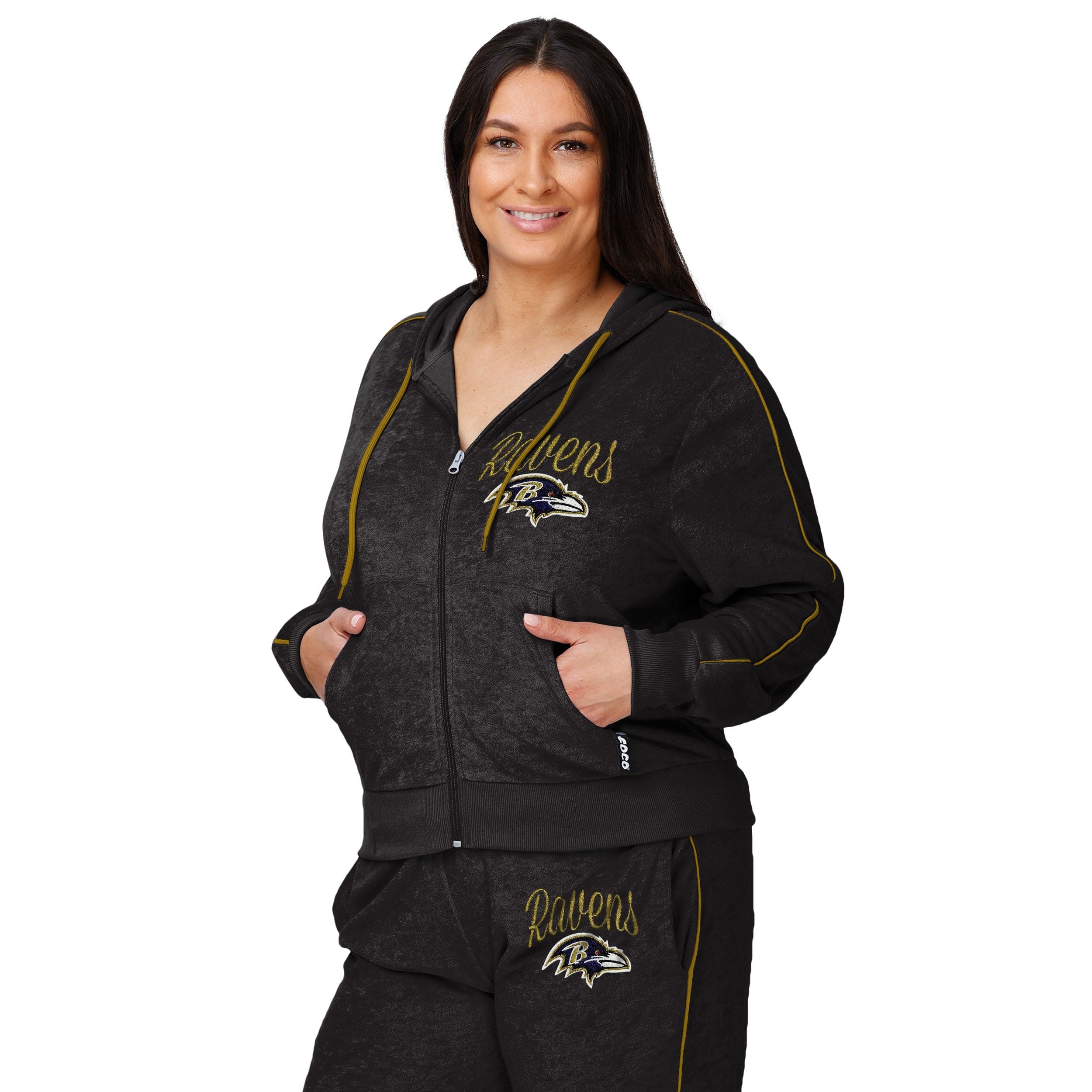 Baltimore Ravens NFL Womens Terry Knit Zip Up Top