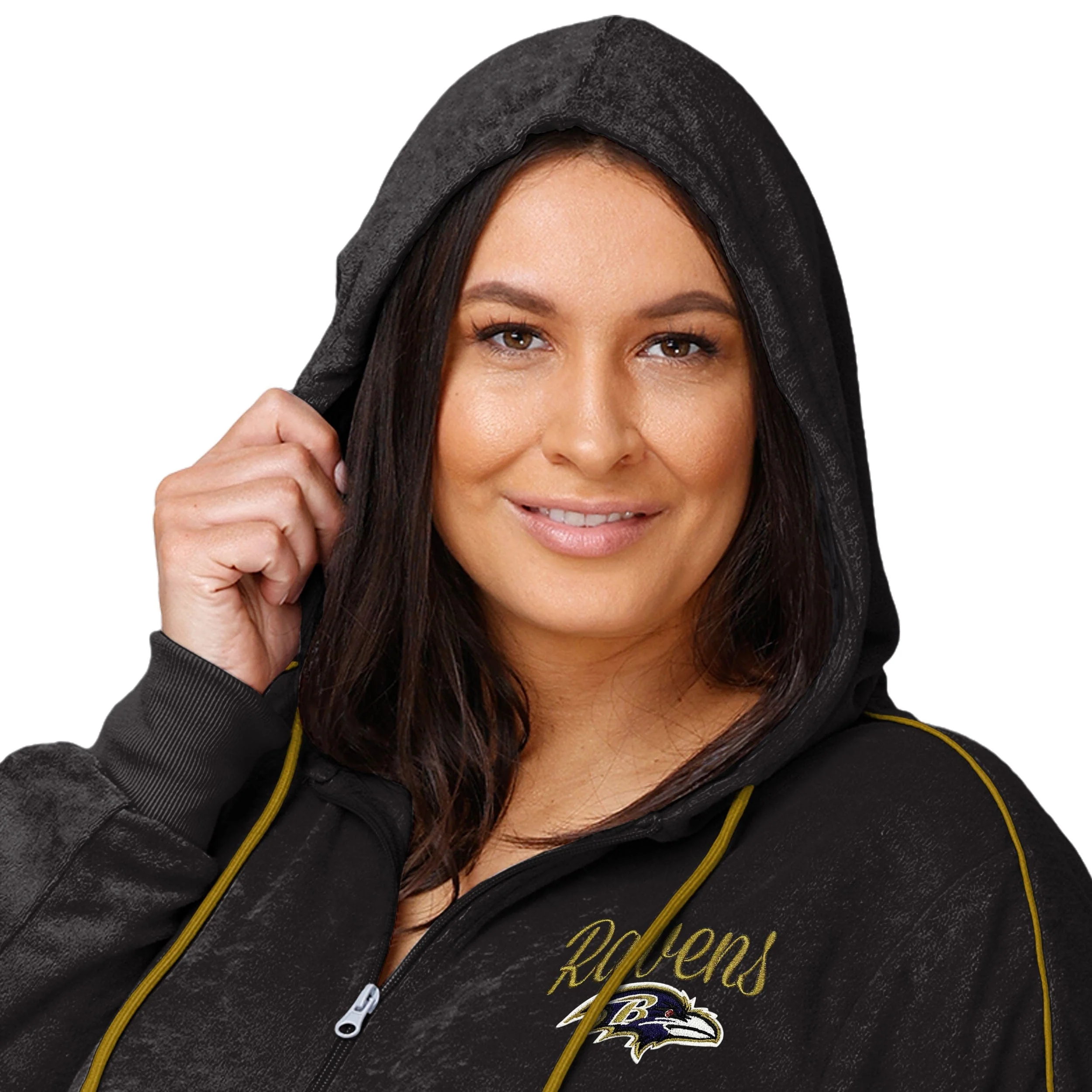 Baltimore Ravens NFL Womens Terry Knit Zip Up Top - Image 3
