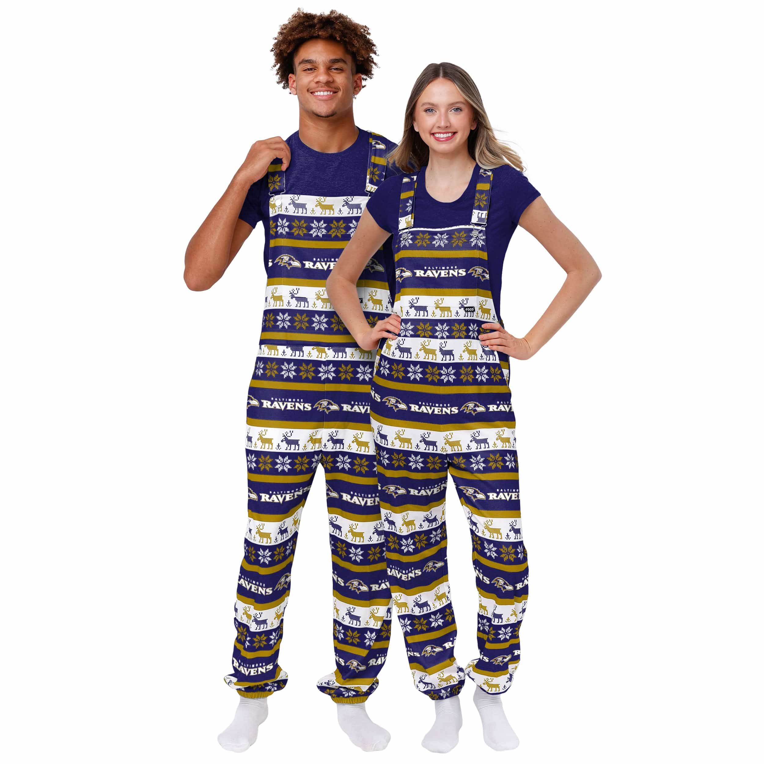 Baltimore Ravens NFL Womens Ugly Home Gating Bib Overalls - Image 3