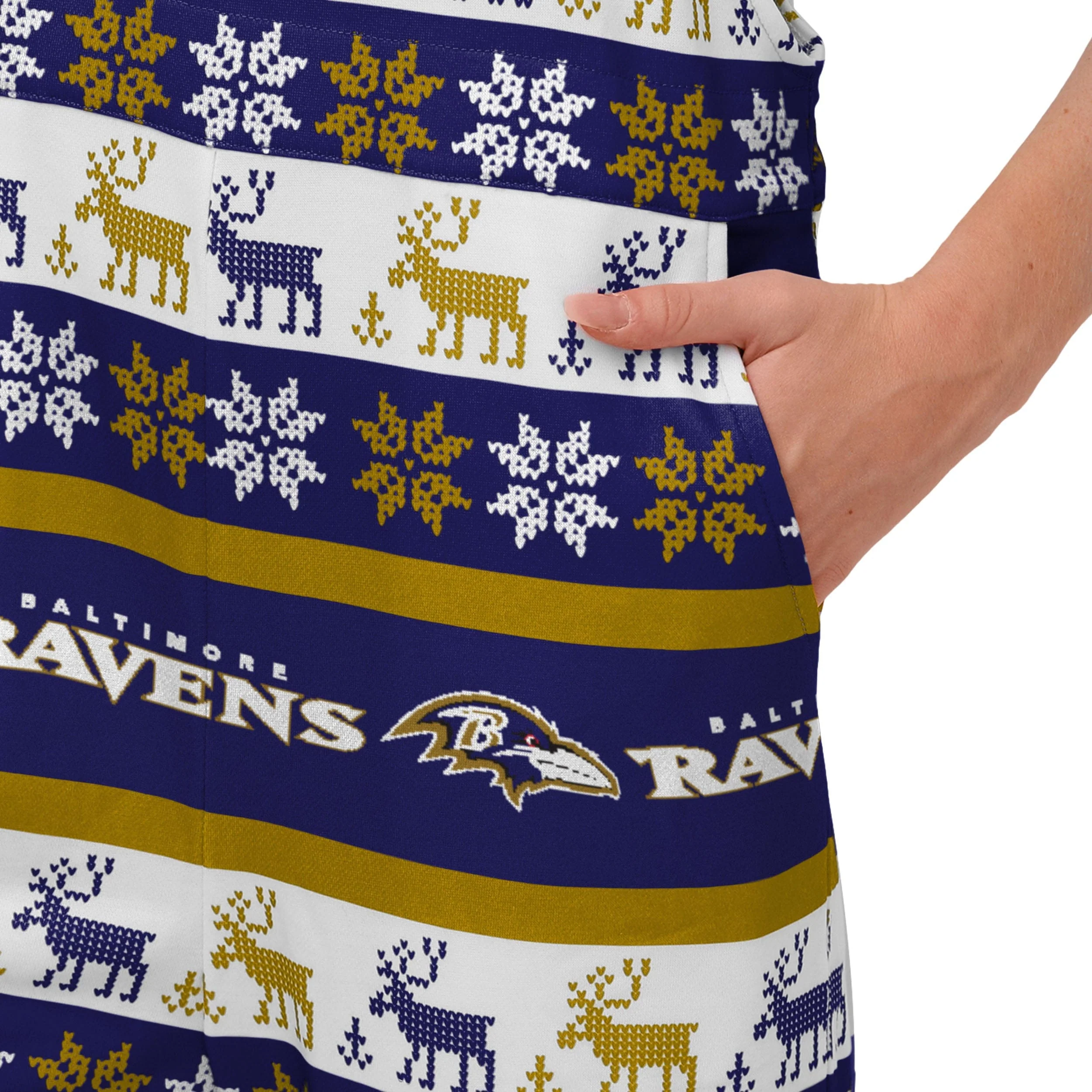 Baltimore Ravens NFL Womens Ugly Home Gating Bib Overalls - Image 5