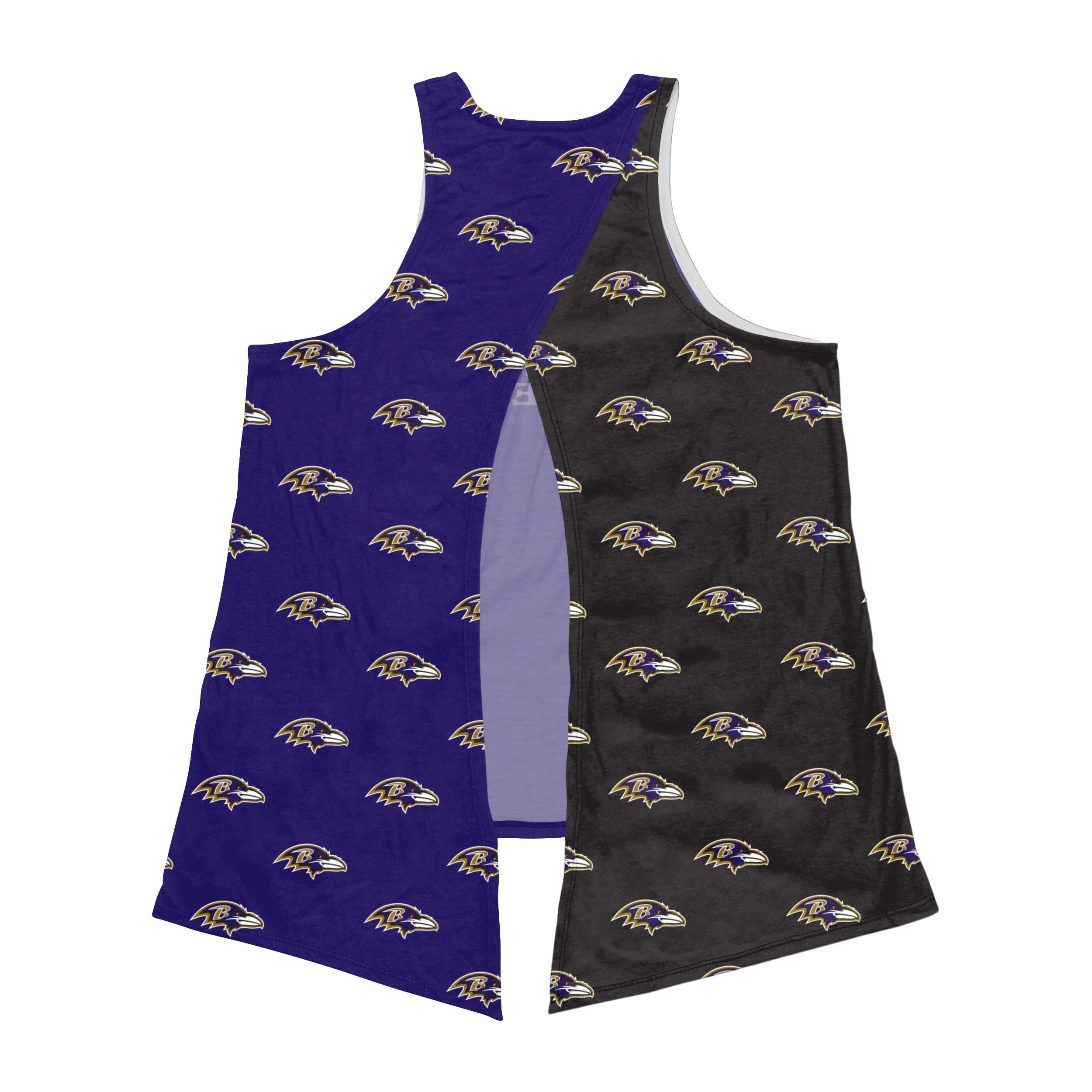 Baltimore Ravens NFL Womens Wordmark Mini Print Tie-Breaker Sleeveless Top - Image 3