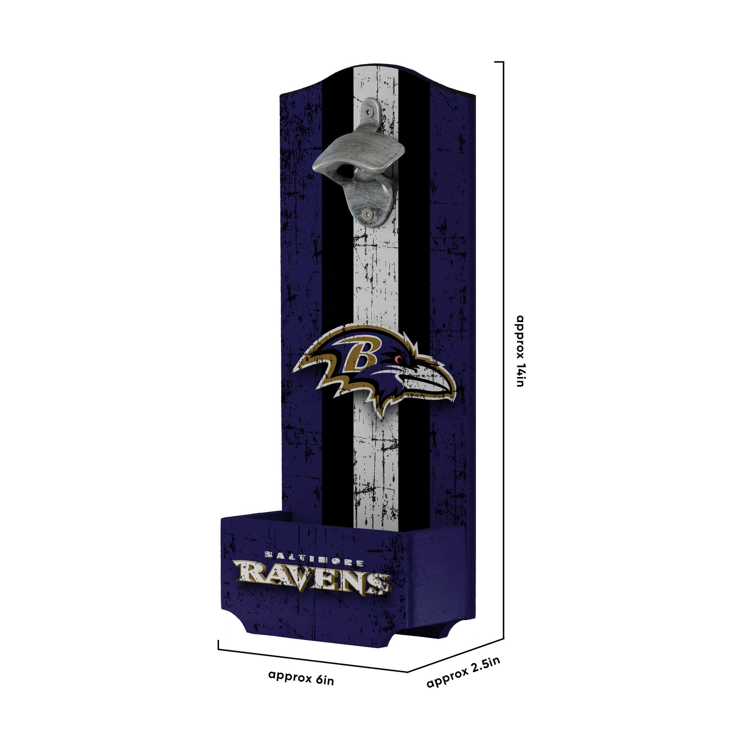 Baltimore Ravens NFL Wooden Bottle Cap Opener Sign - Image 5