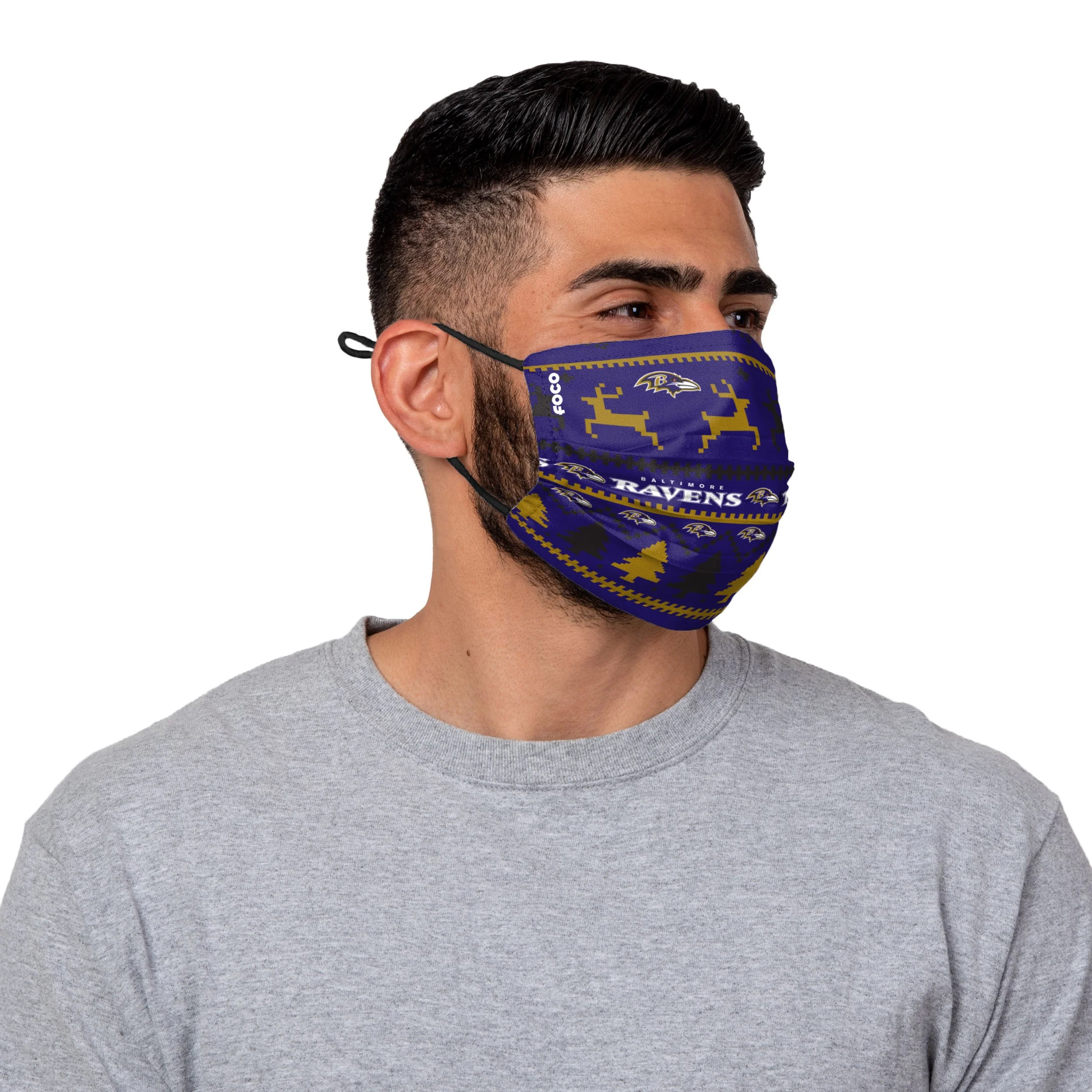 Baltimore Ravens NFL Wordmark Holiday Adjustable Face Cover - Image 2