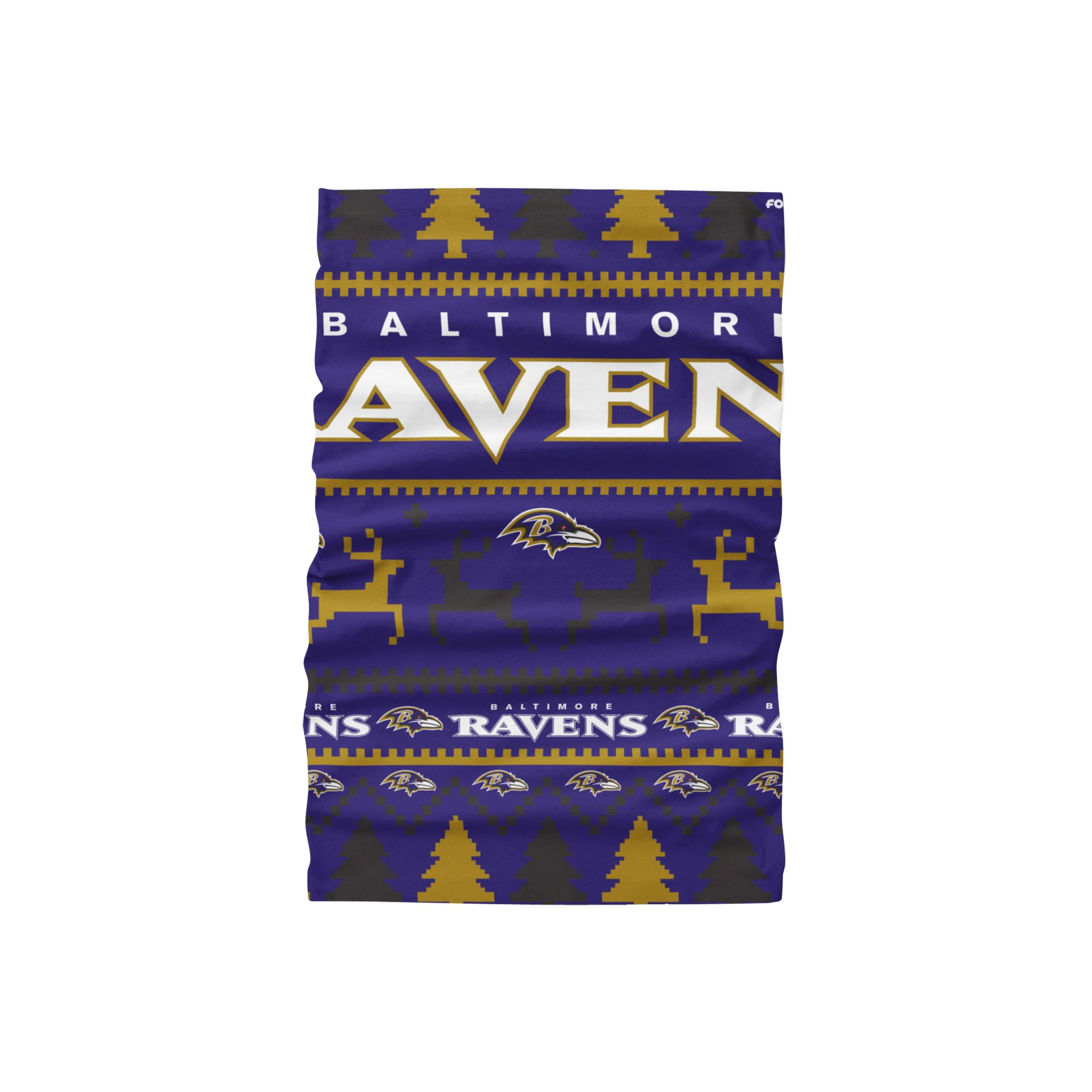 Baltimore Ravens NFL Wordmark Holiday Gaiter Scarf - Image 2