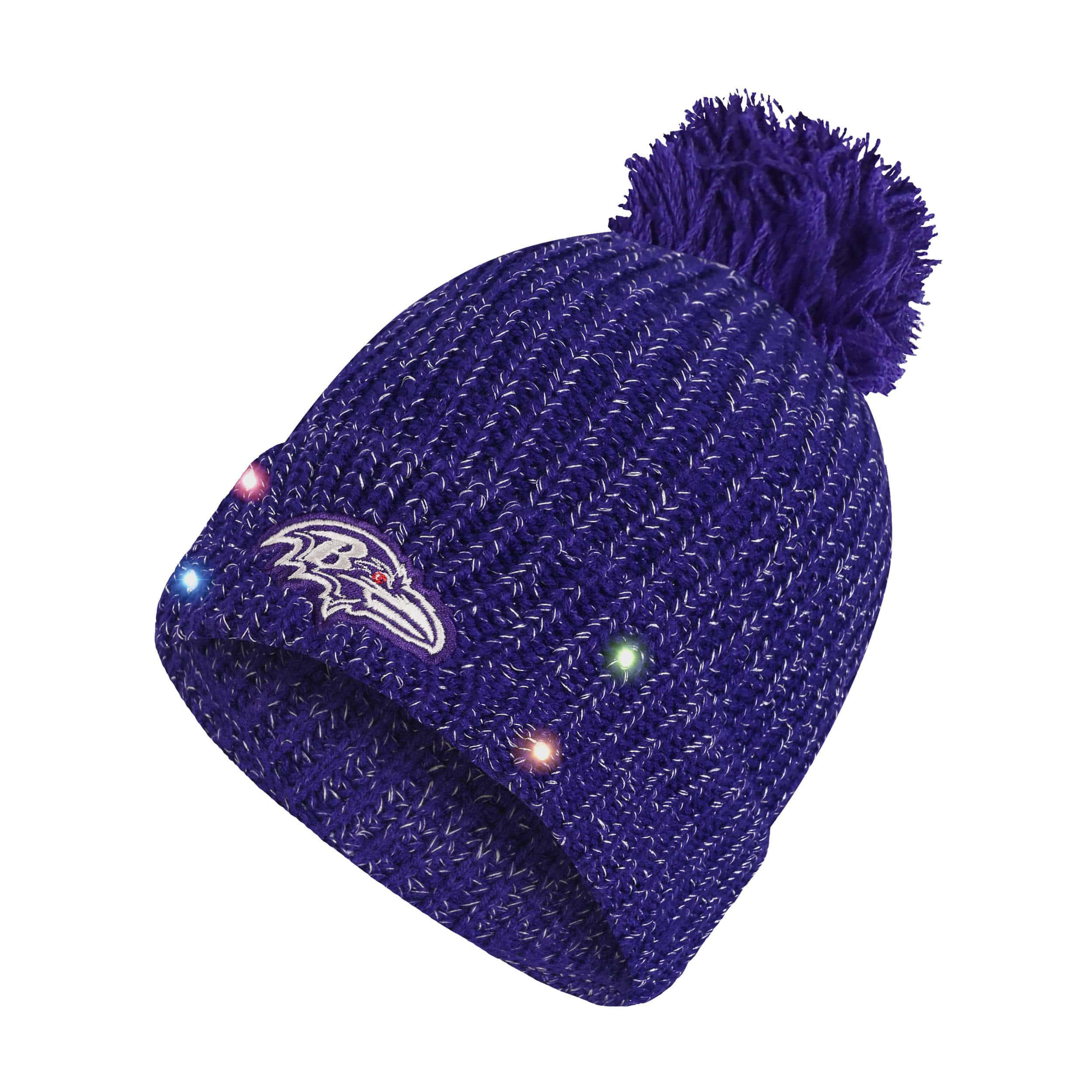 Baltimore Ravens Womens NFL Glitter Knit Light Up Beanie
