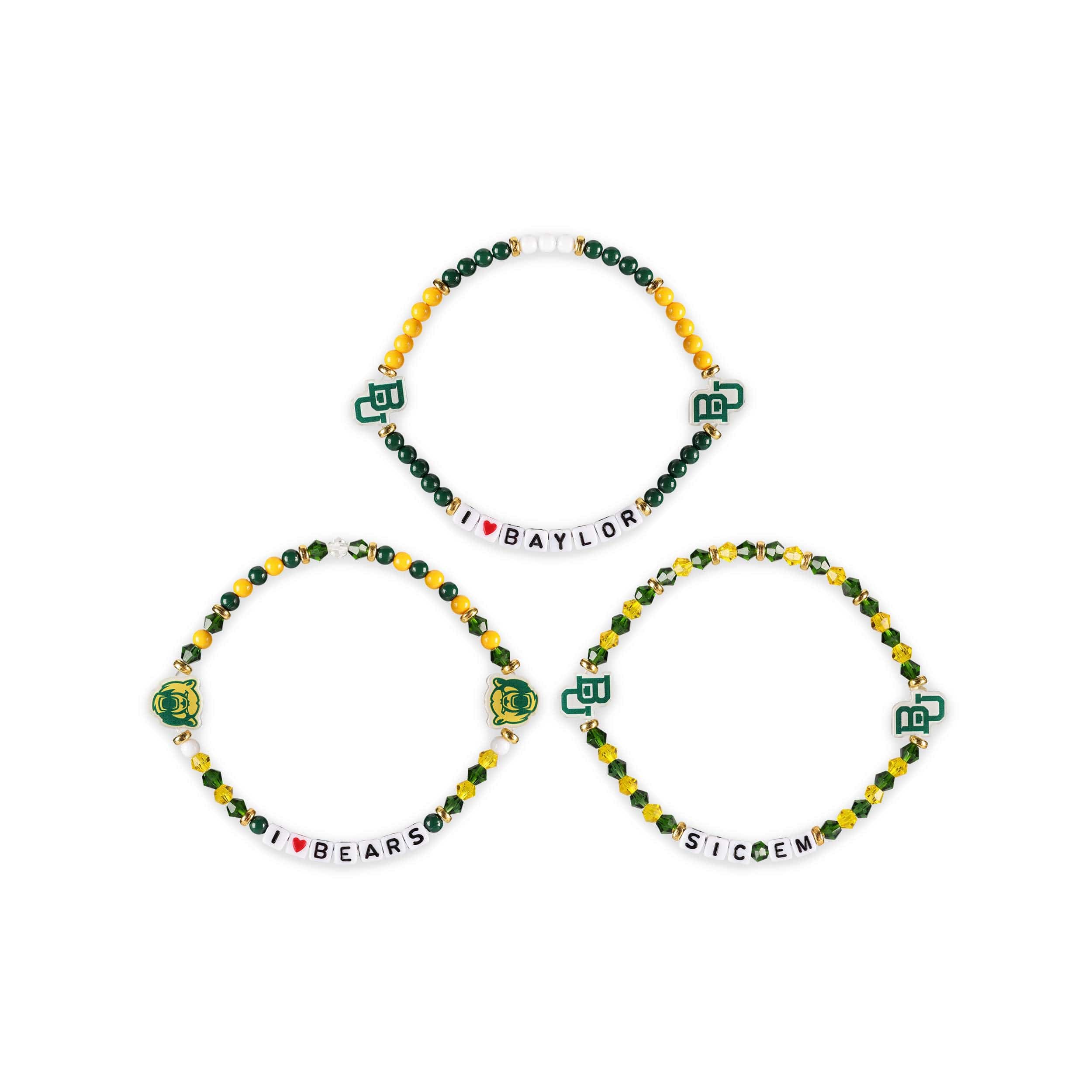 Baylor Bears NCAA 3 Pack Friendship Bracelet - Image 3