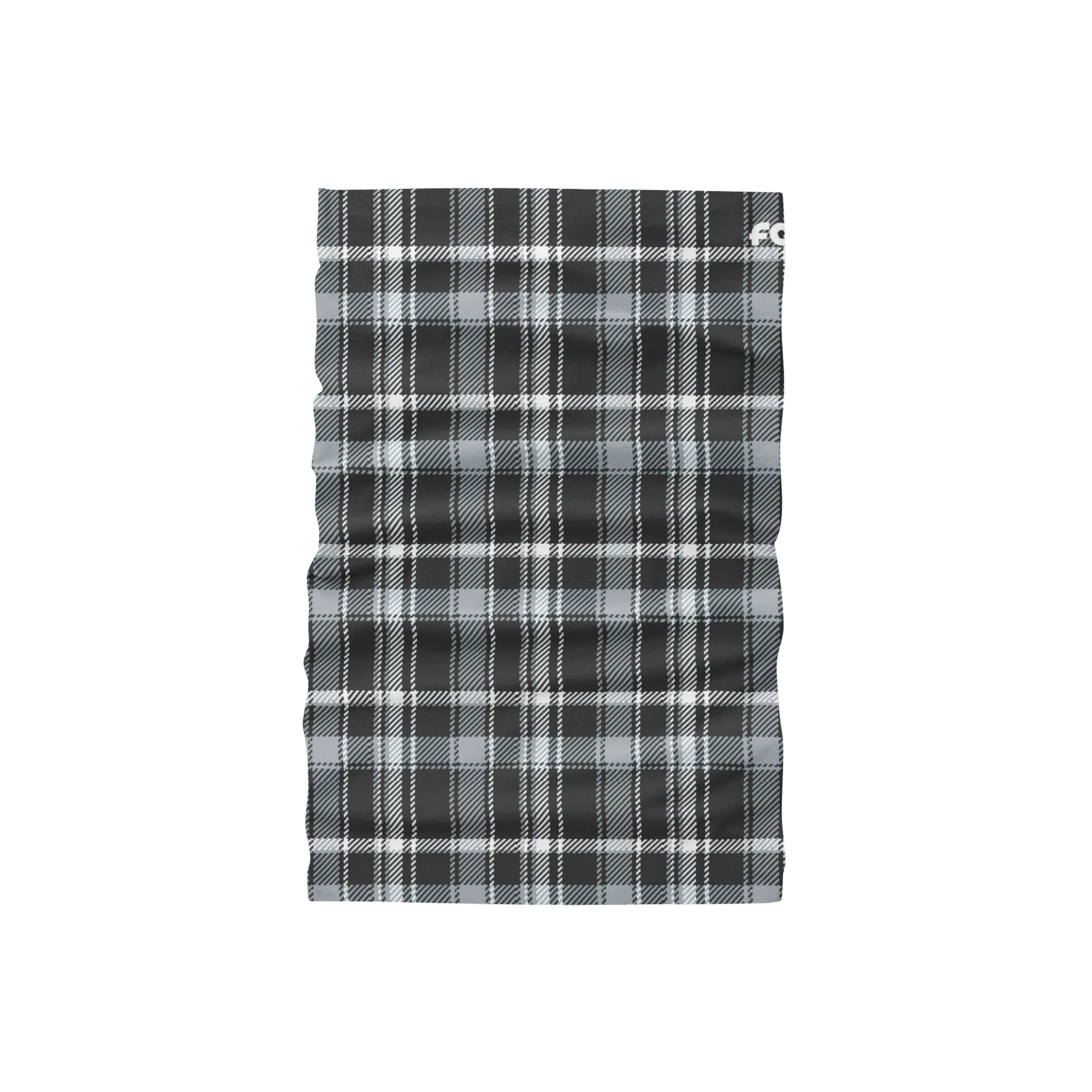 Black Plaid Brushed Polyester Gaiter Scarf - Image 2