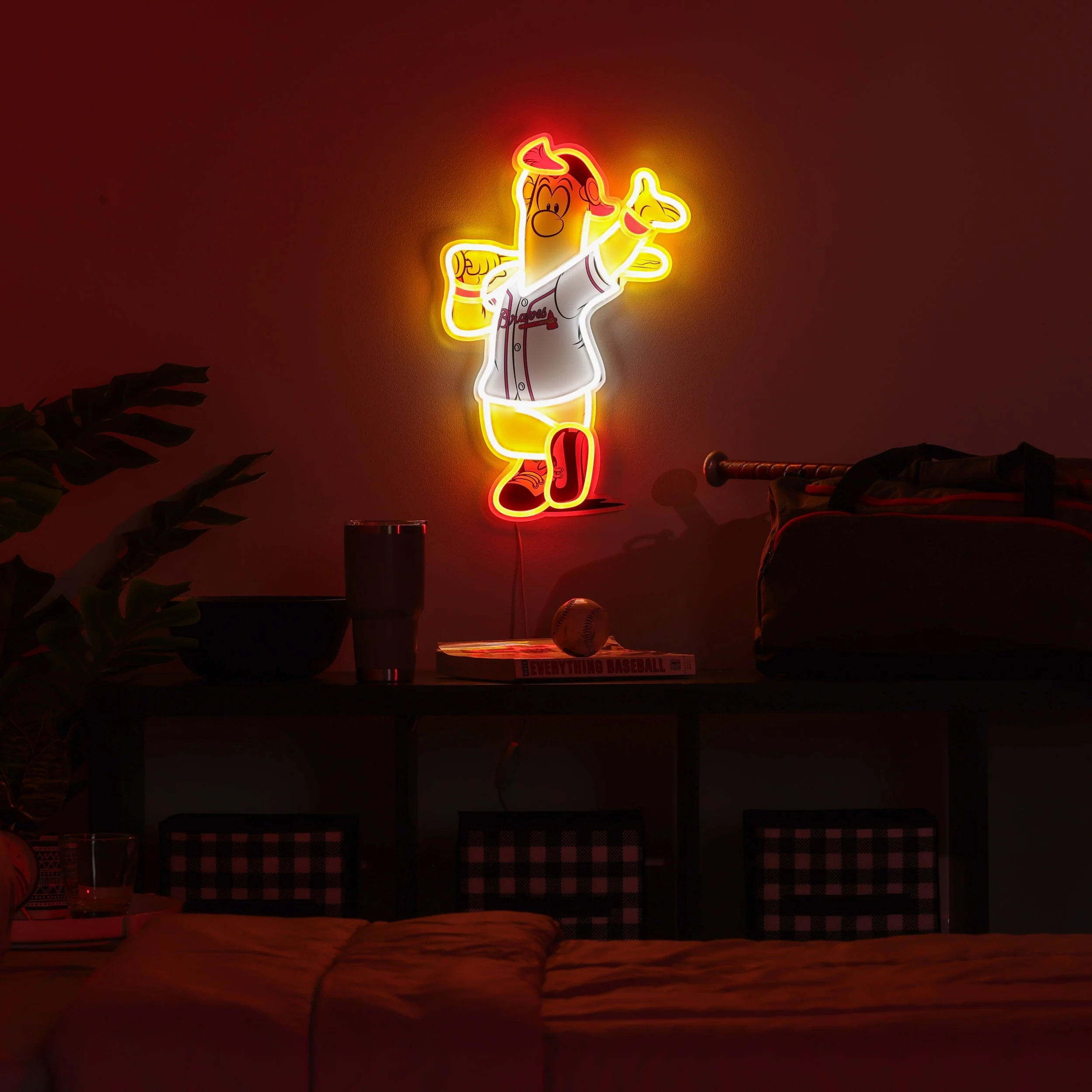 Blooper Atlanta Braves MLB LED Neon Light Up Mascot Sign - Image 3