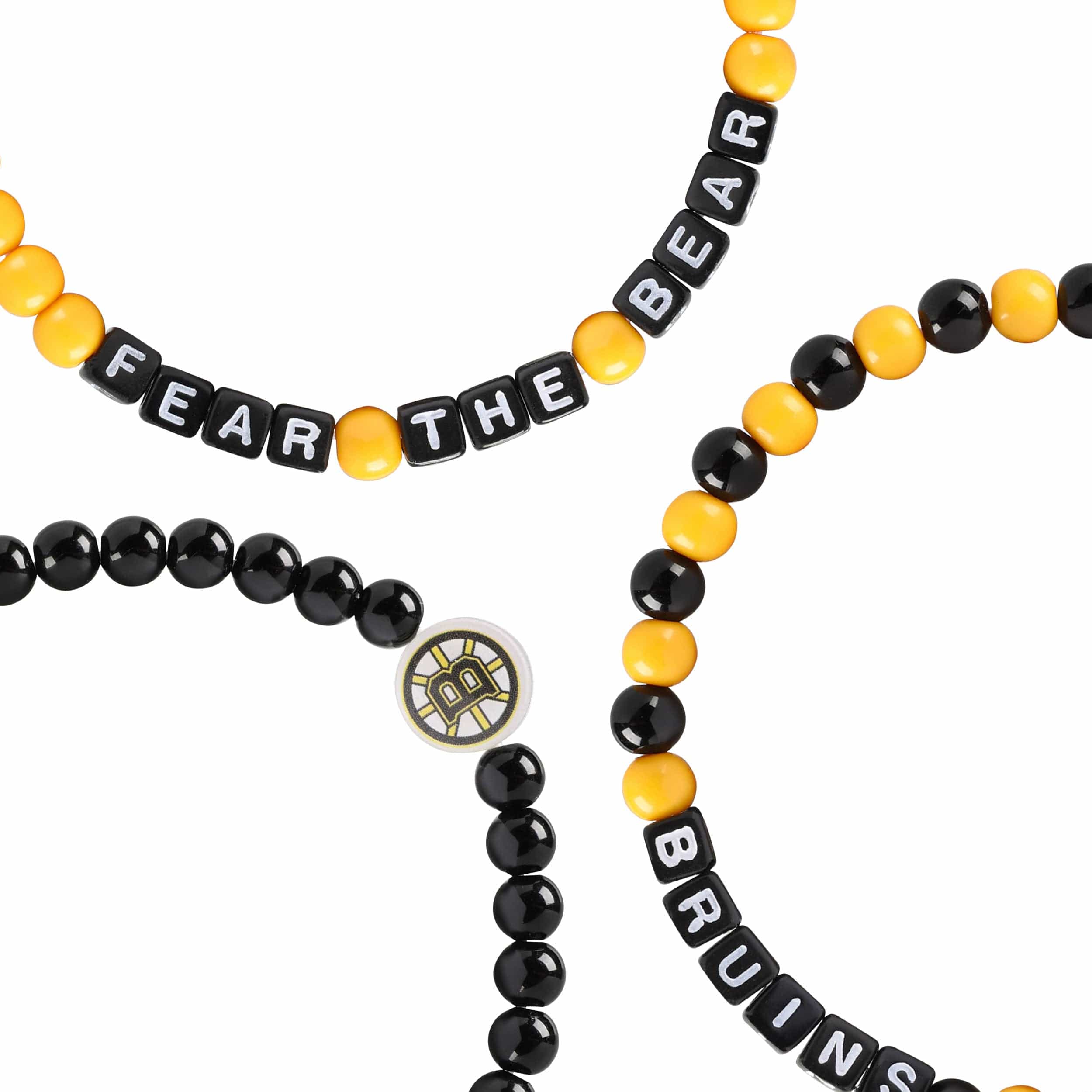 Boston Bruins NHL 3 Pack Beaded Friendship Bracelet - Image 2