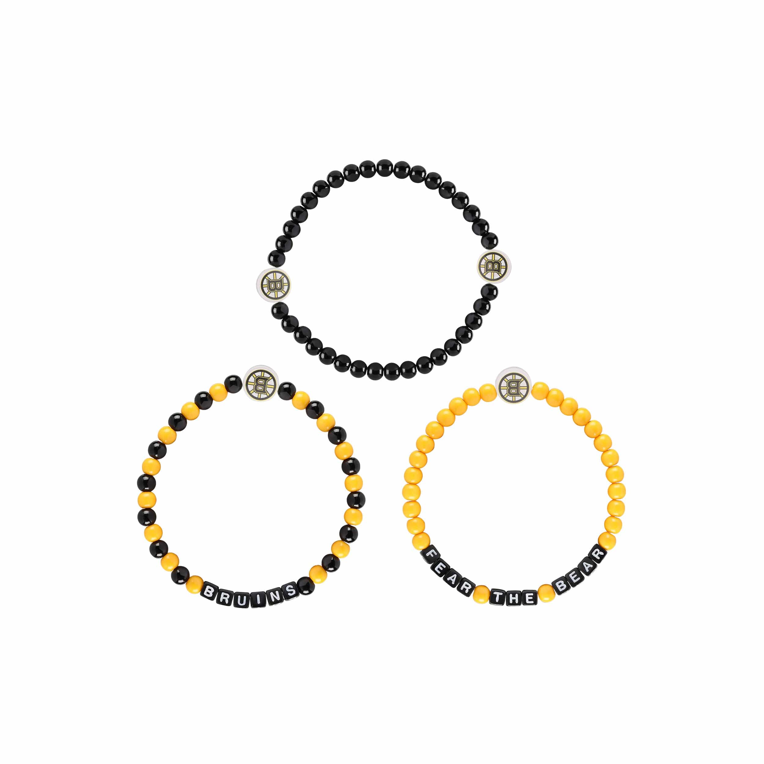 Boston Bruins NHL 3 Pack Beaded Friendship Bracelet - Image 3
