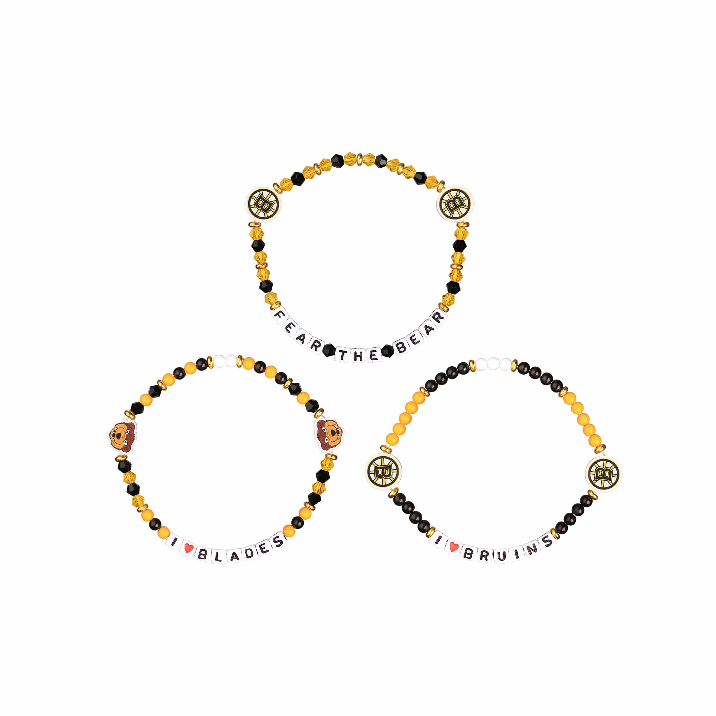 Boston Bruins NHL 3 Pack Friendship Bracelet - Image 3