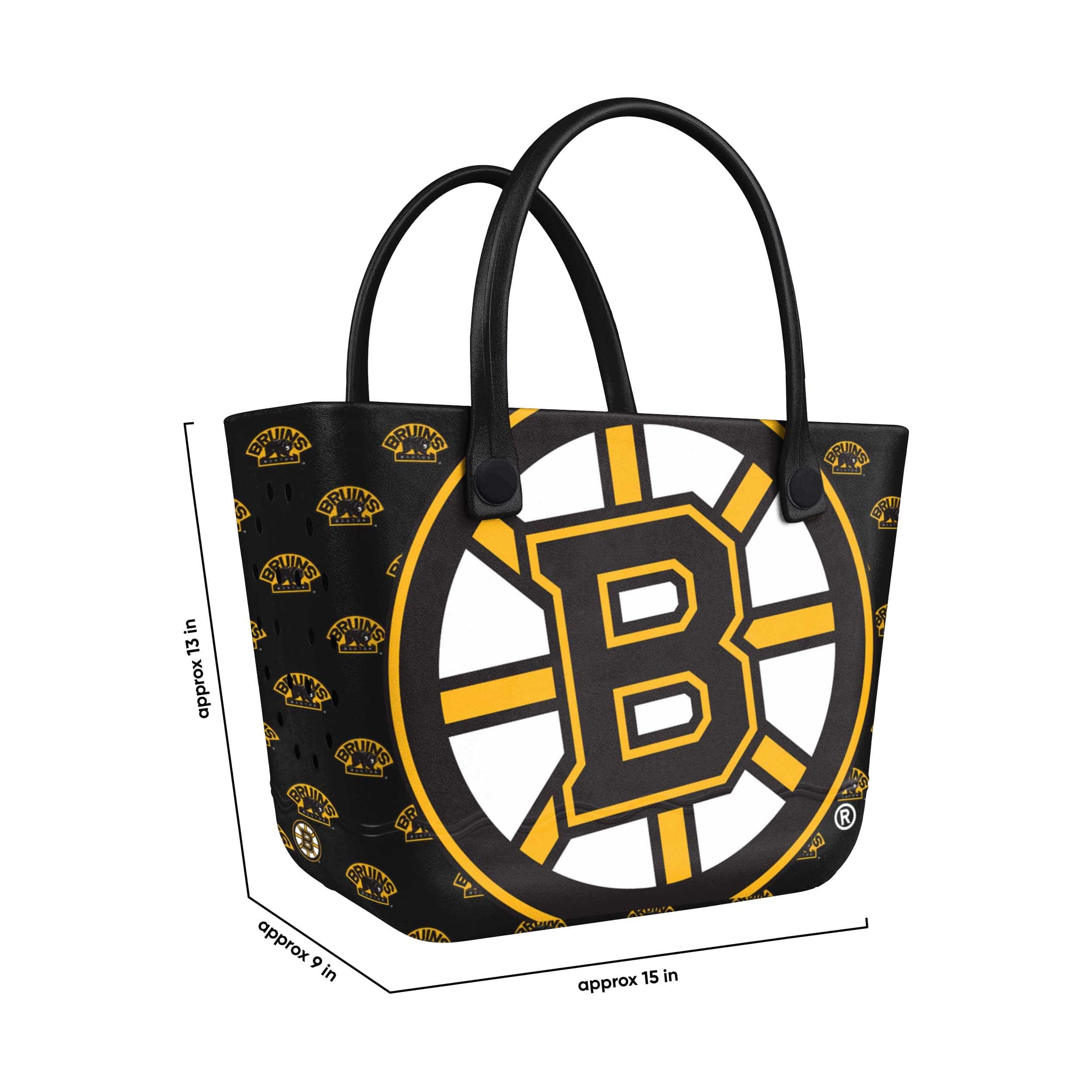 Boston Bruins NHL Big Logo Mini Print Tailgate Tote Bag - Image 3