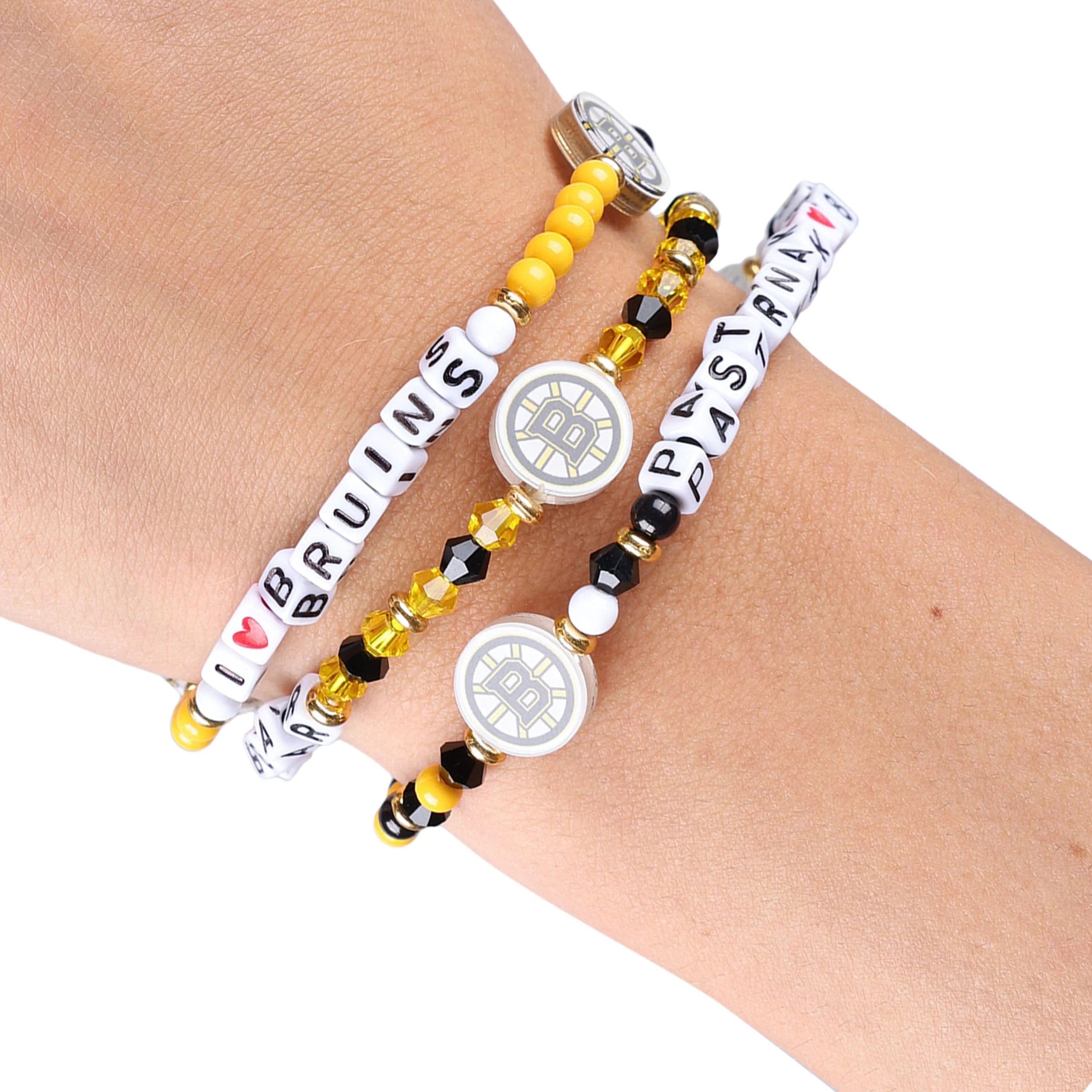Boston Bruins NHL David Pastrnak 3 Pack Player Friendship Bracelet - Image 4