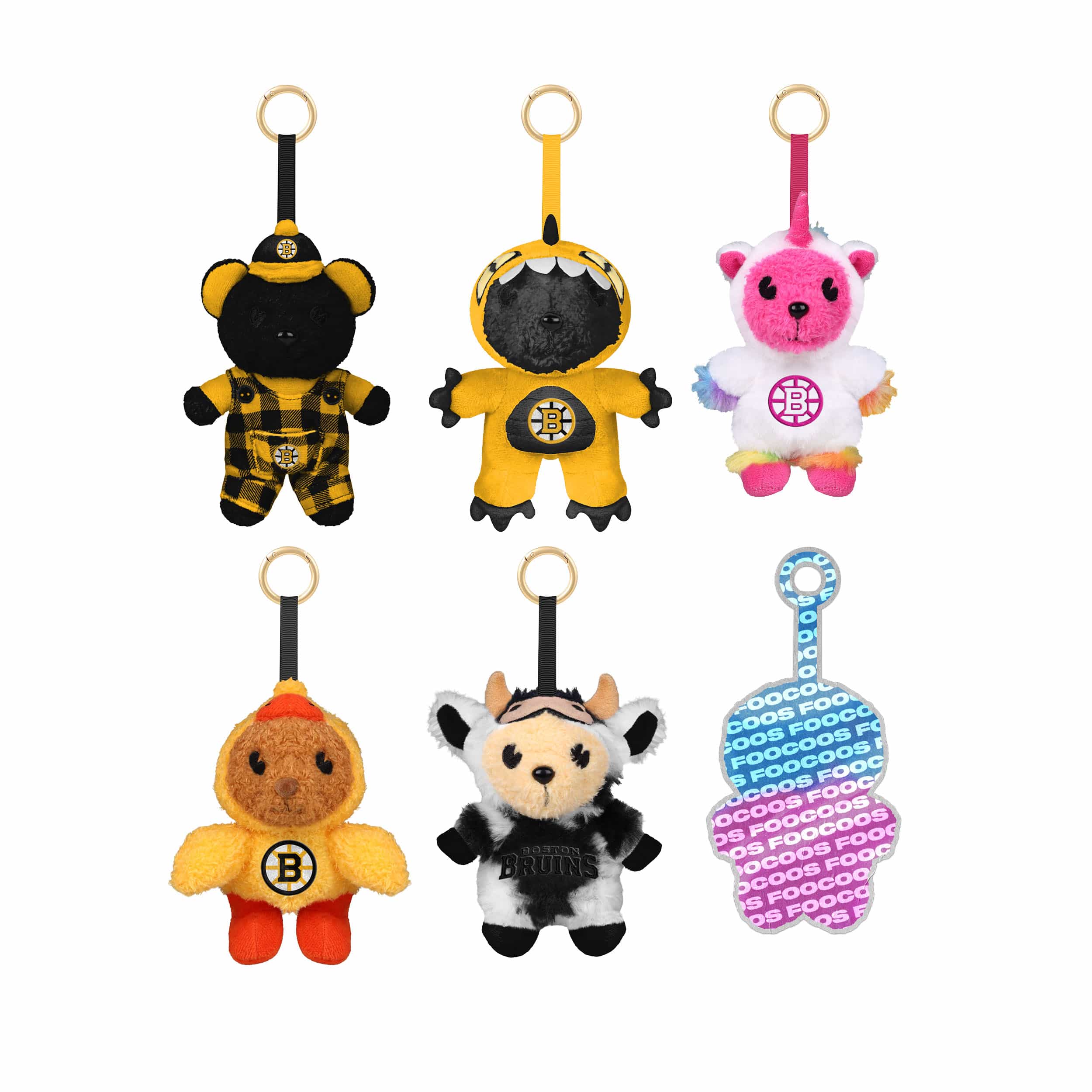 Boston Bruins NHL FOOCOOS Plush Bag Charm Keychain Blind Box Series 1 (PREORDER - SHIPS MID JULY)
