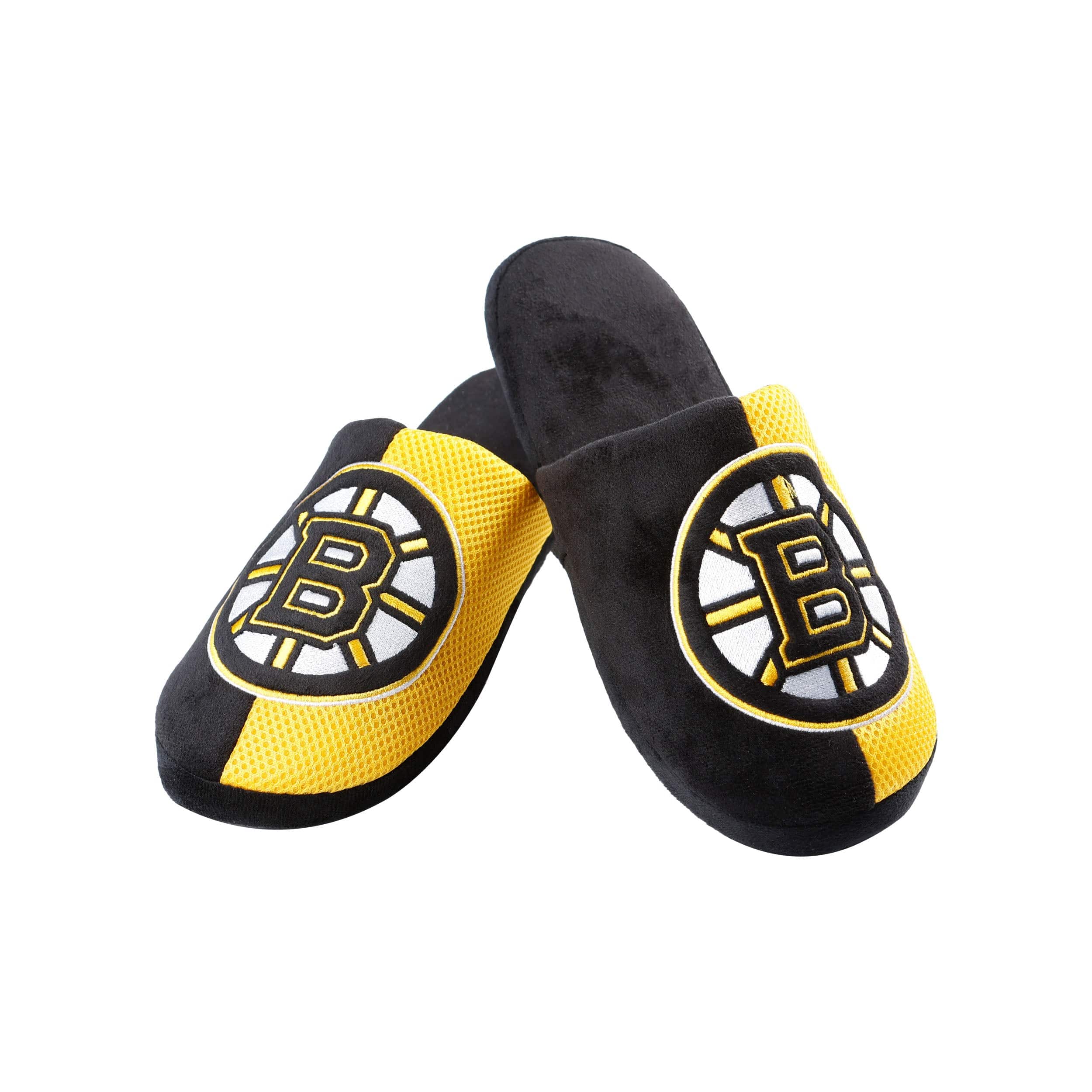 Boston Bruins NHL Mens Team Logo Staycation Slippers