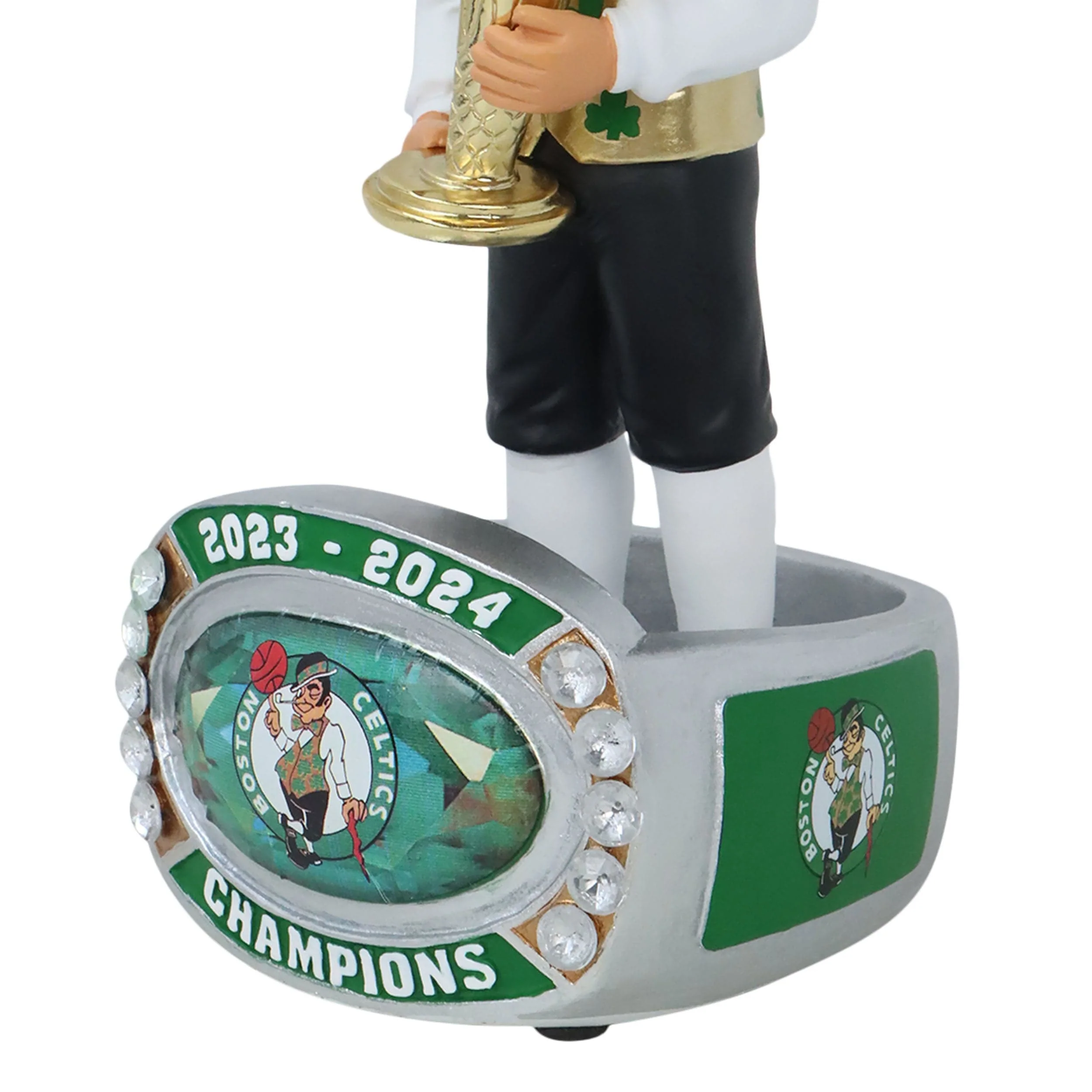 Boston Celtics 2024 NBA Champions Lucky The Leprechaun Ring Base Mascot Bighead Bobblehead - Image 3