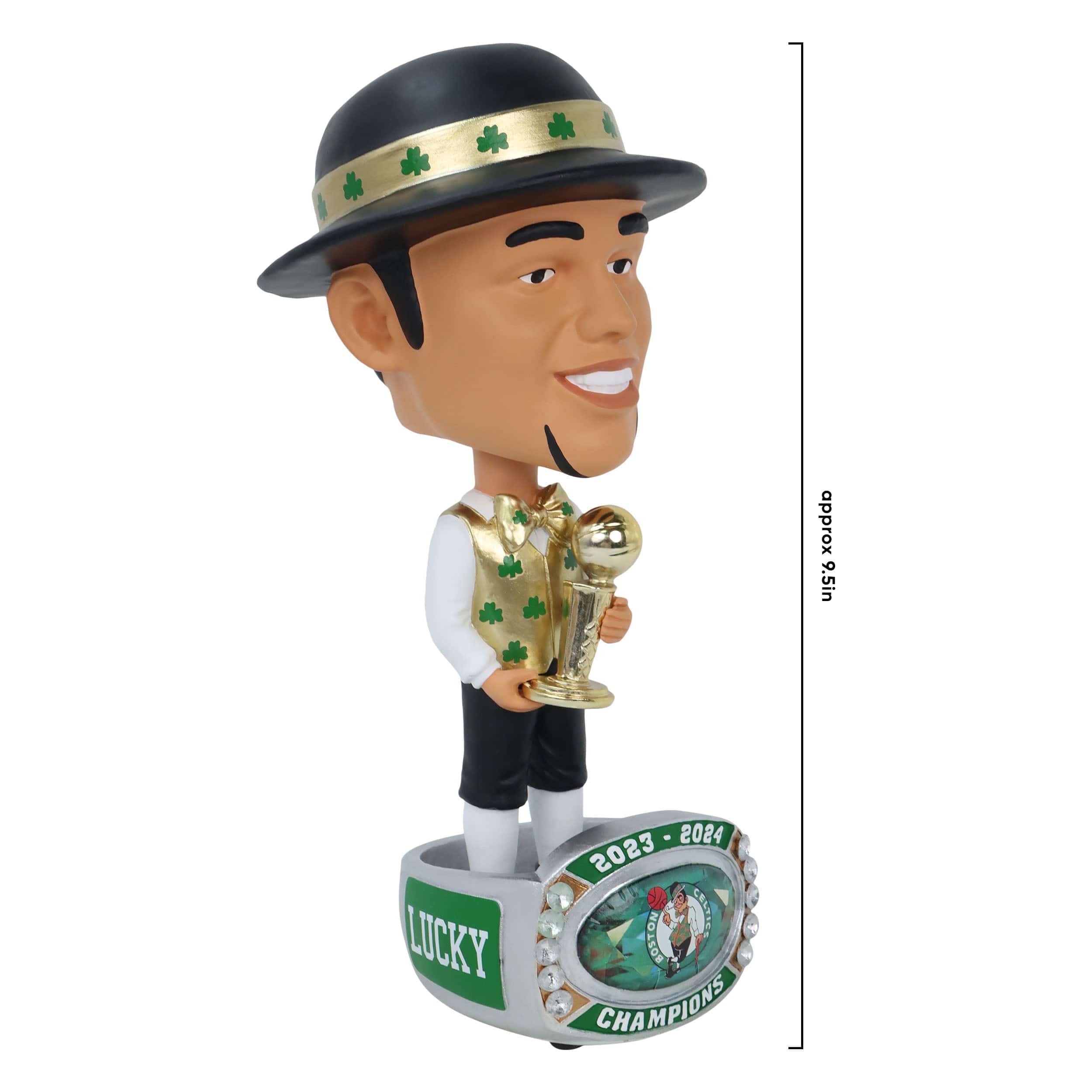 Boston Celtics 2024 NBA Champions Lucky The Leprechaun Ring Base Mascot Bighead Bobblehead - Image 4