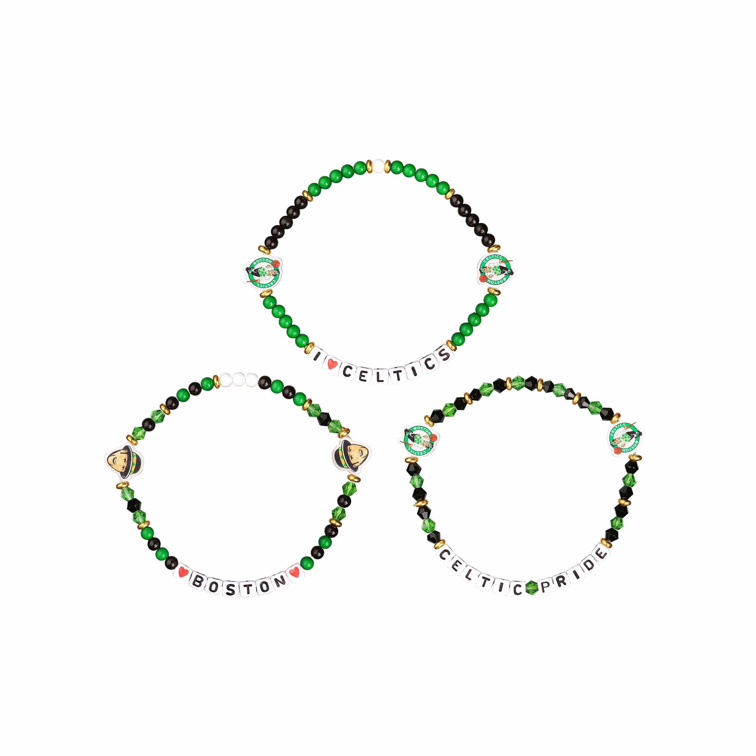 Boston Celtics NBA 3 Pack Friendship Bracelet - Image 3