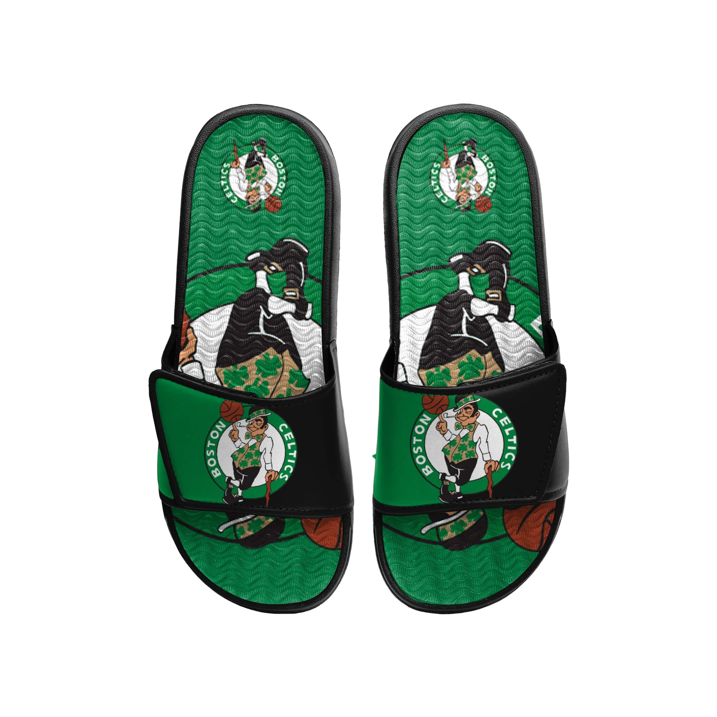 Boston Celtics NBA Mens Colorblock Big Logo Gel Slides - Image 2