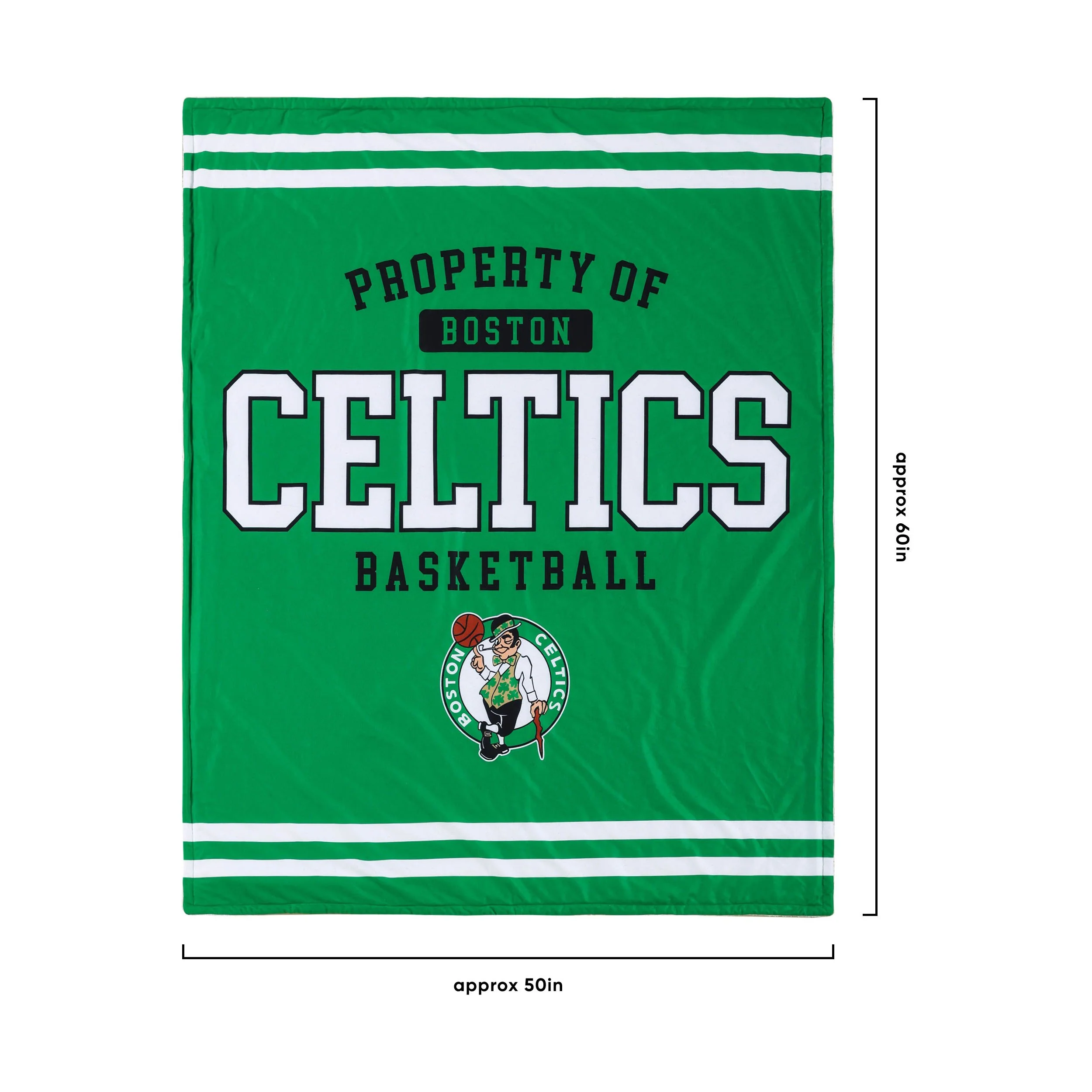 Boston Celtics NBA Team Property Sherpa Plush Throw Blanket - Image 3
