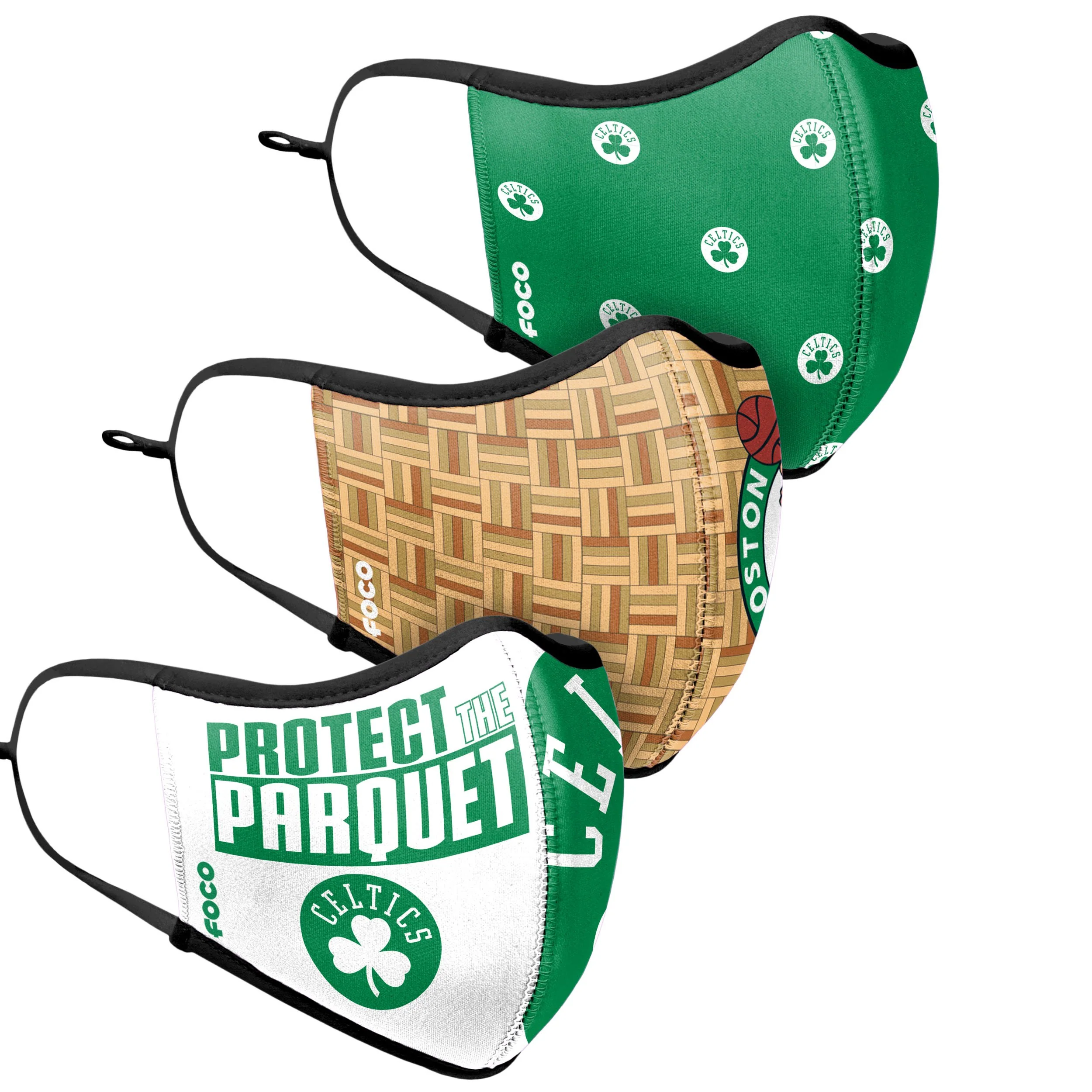 Boston Celtics NBA Thematic Sport 3 Pack Face Cover - Image 3