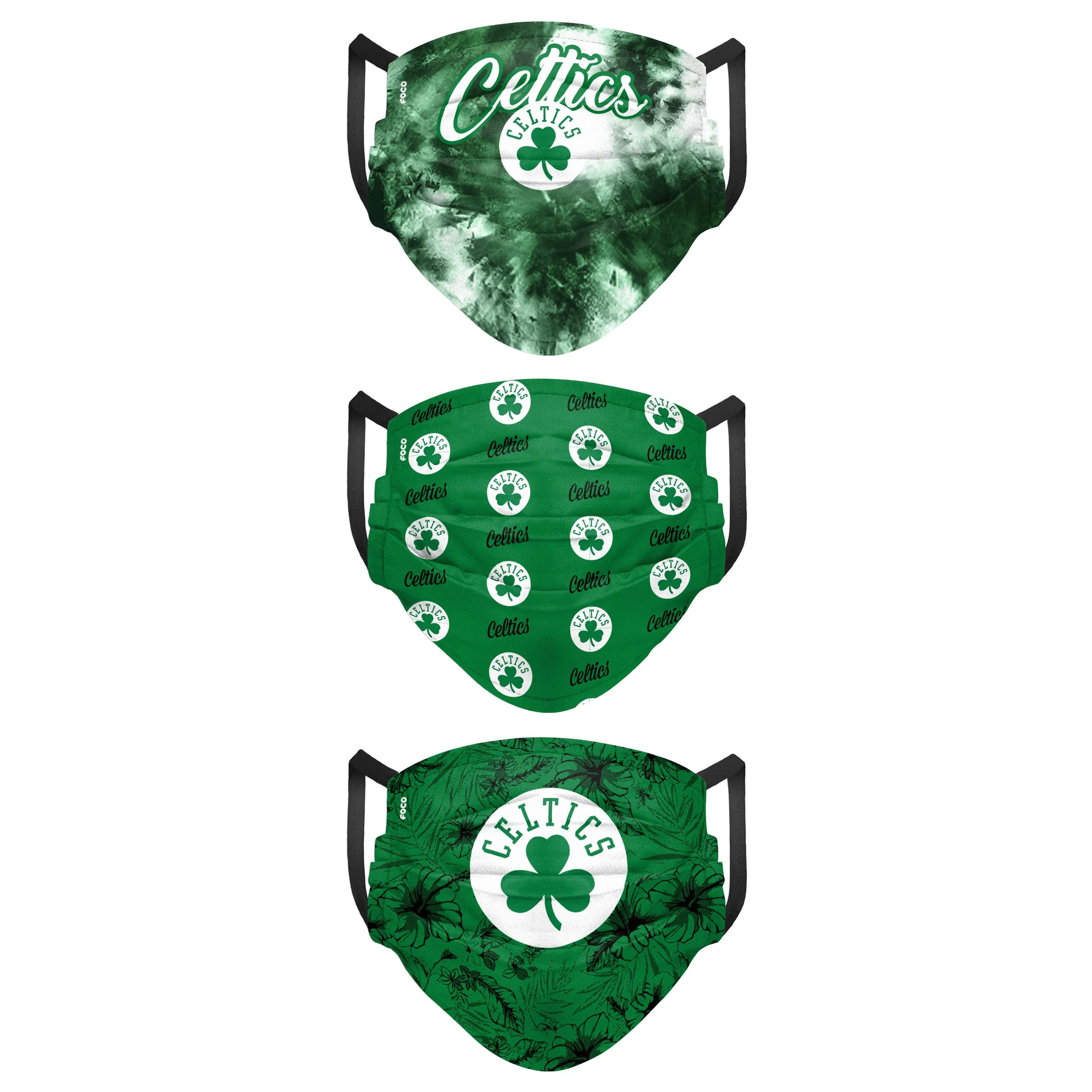 Boston Celtics NBA Womens Matchday 3 Pack Face Cover - Image 2