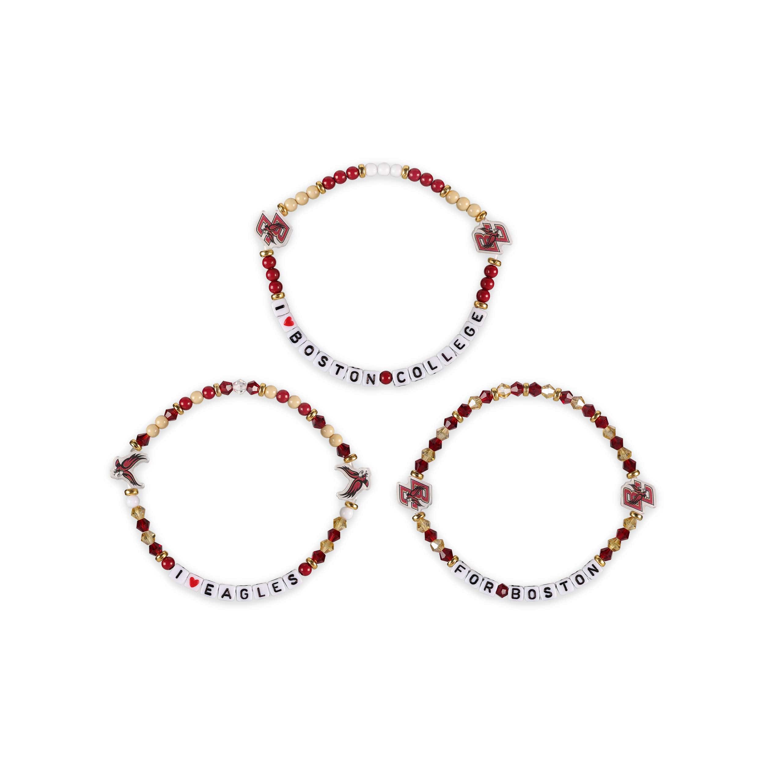 Boston College Eagles NCAA 3 Pack Friendship Bracelet - Image 3