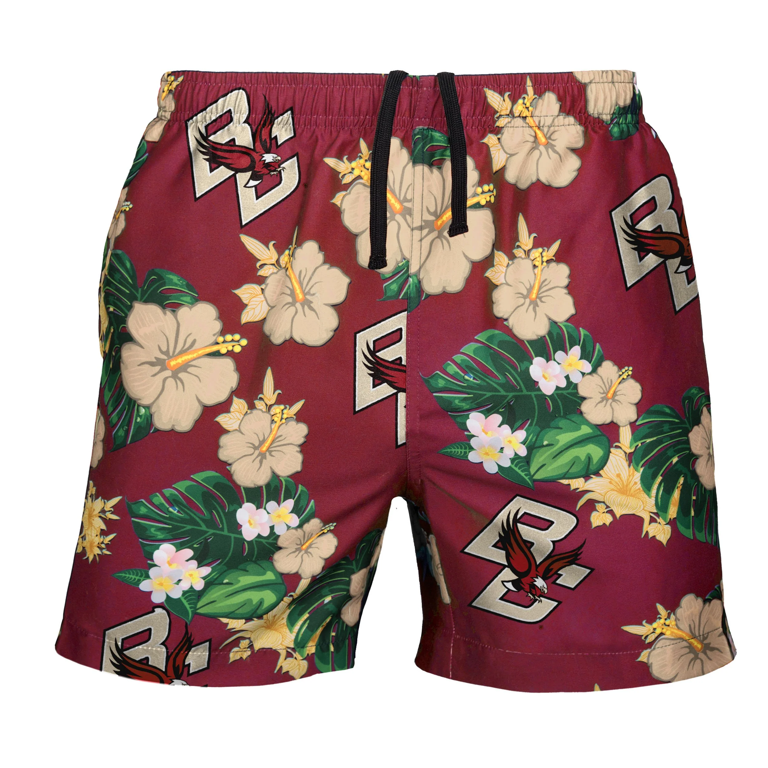 Boston College Eagles NCAA Mens Floral Slim Fit 5.5" Swimming Suit Trunks