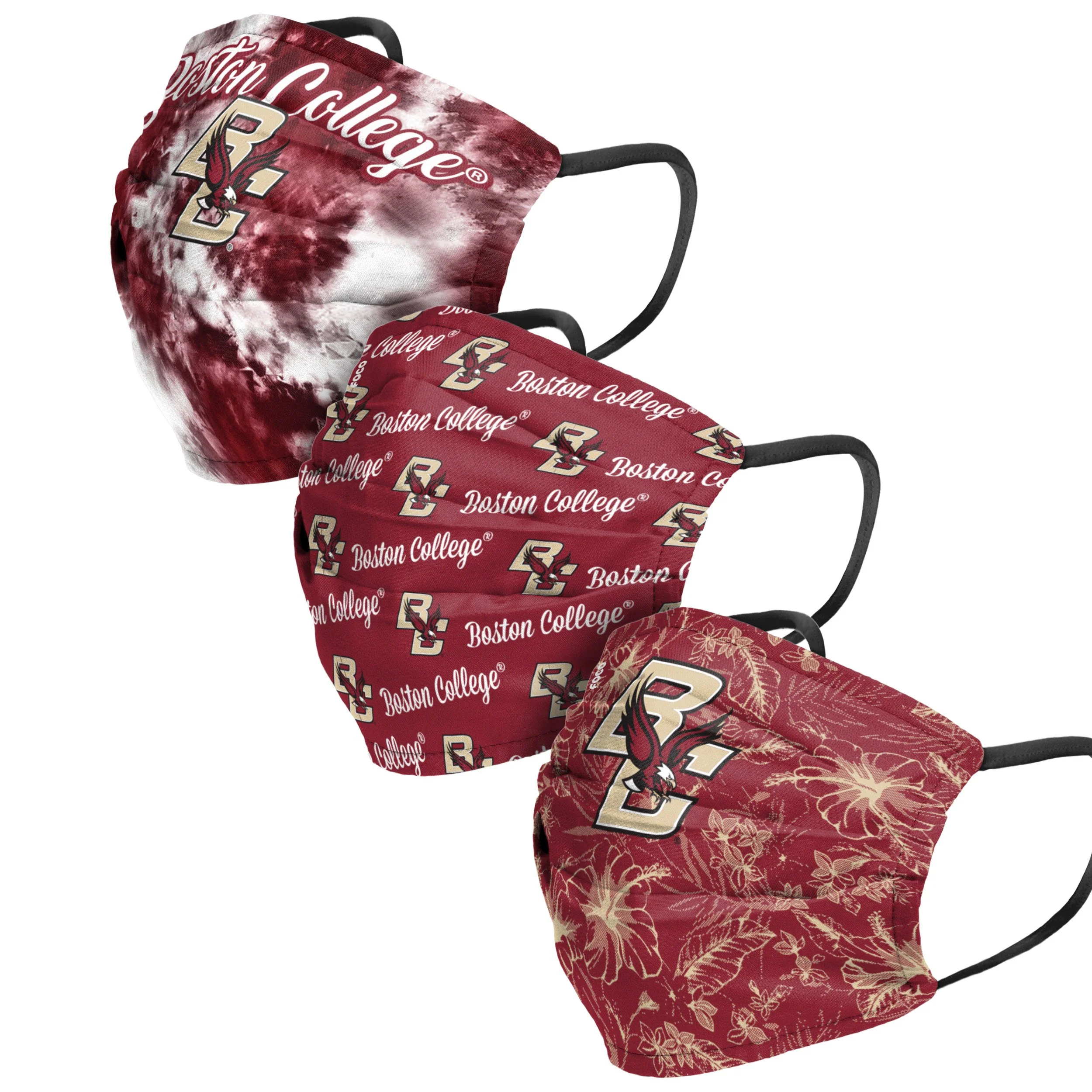 Boston College Eagles NCAA Womens Matchday 3 Pack Face Cover - Image 5