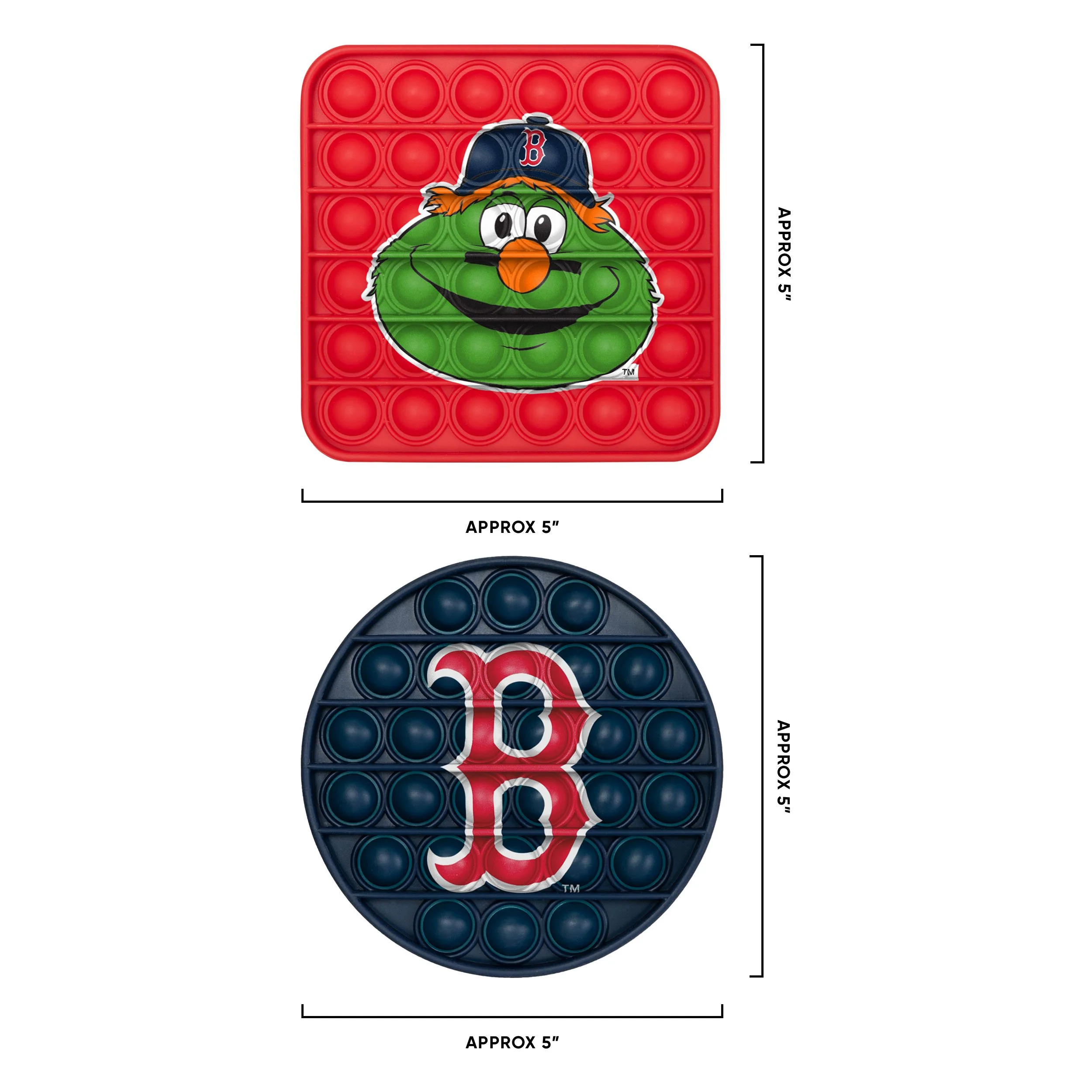 Boston Red Sox MLB 2 Pack Ball & Square Push-Itz Fidget - Image 2