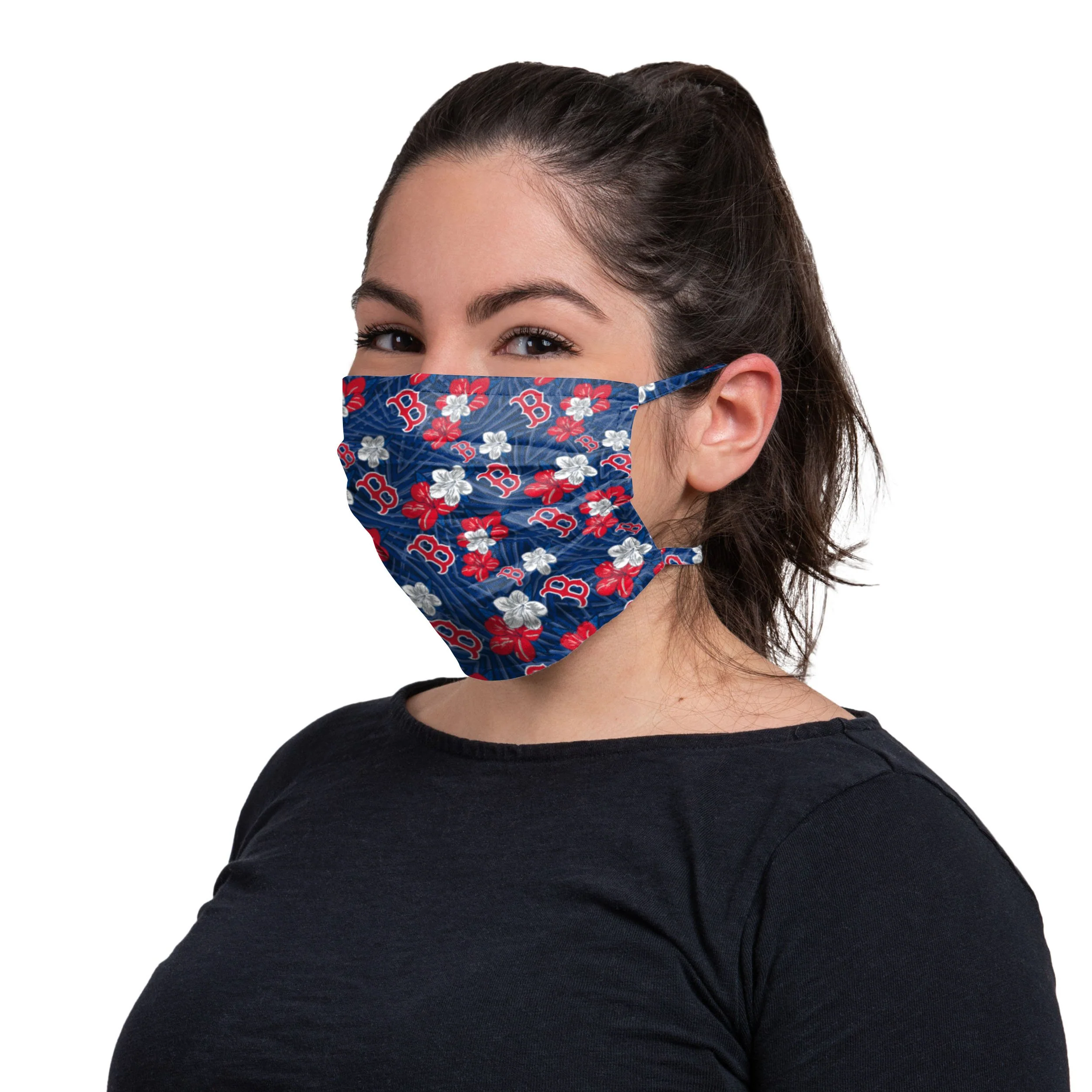 Boston Red Sox MLB Hibiscus Tie-Back Face Cover - Image 3