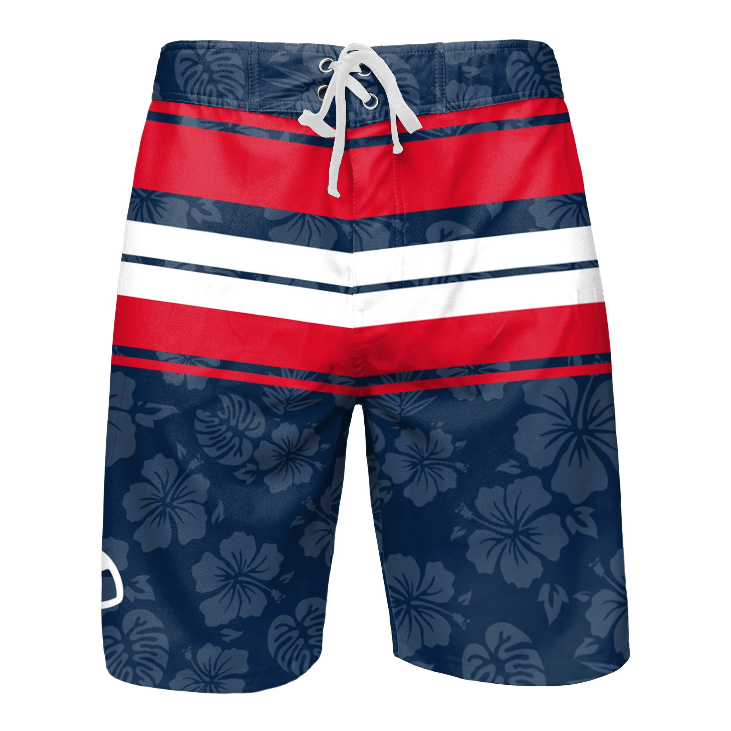 Boston Red Sox MLB Mens Hibiscus Boardwalk Stripe Boardshorts