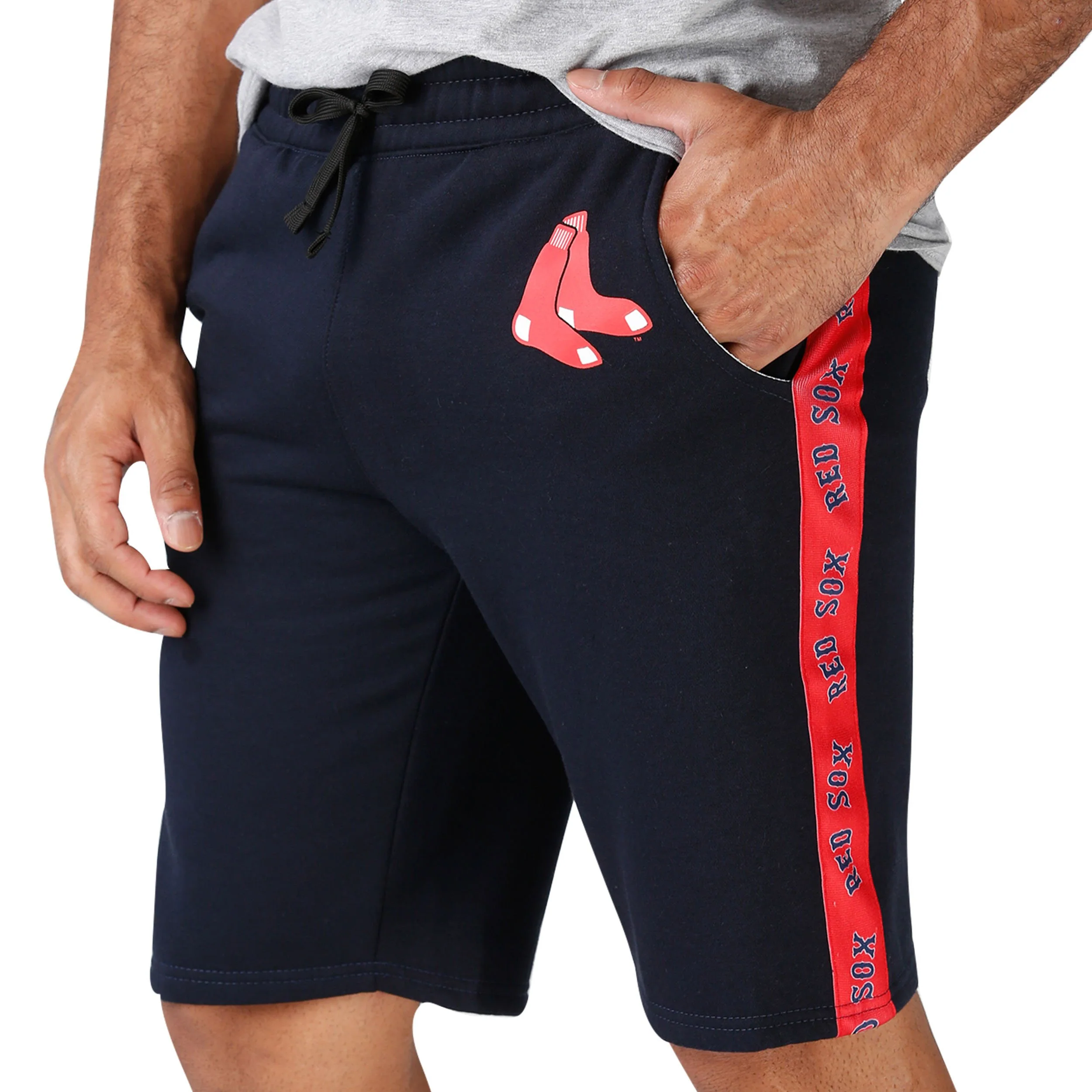 Boston Red Sox MLB Mens Lazy Lounge Fleece Shorts - Image 3