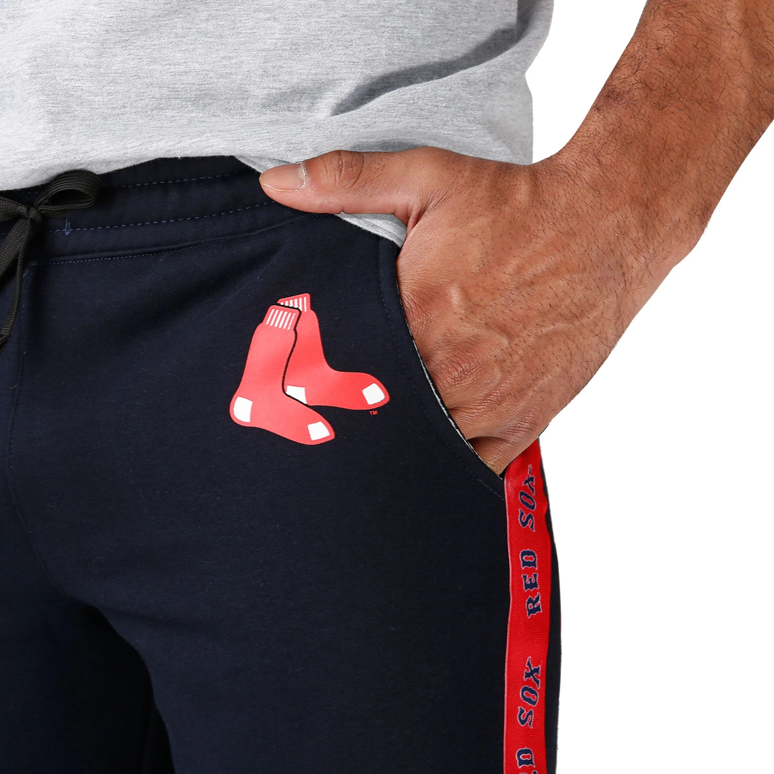 Boston Red Sox MLB Mens Lazy Lounge Fleece Shorts - Image 4