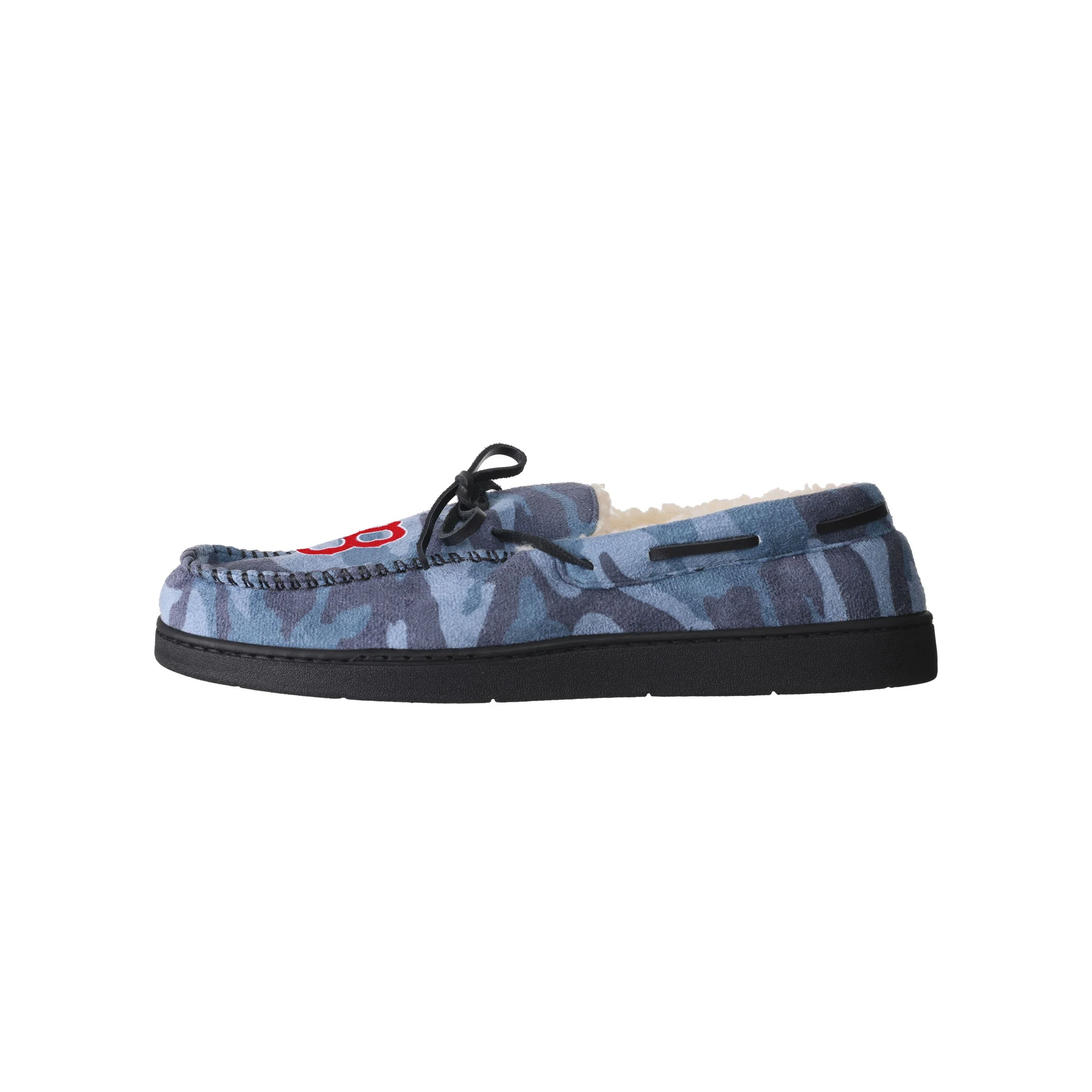 Boston Red Sox MLB Mens Printed Camo Moccasin Slippers - Image 2