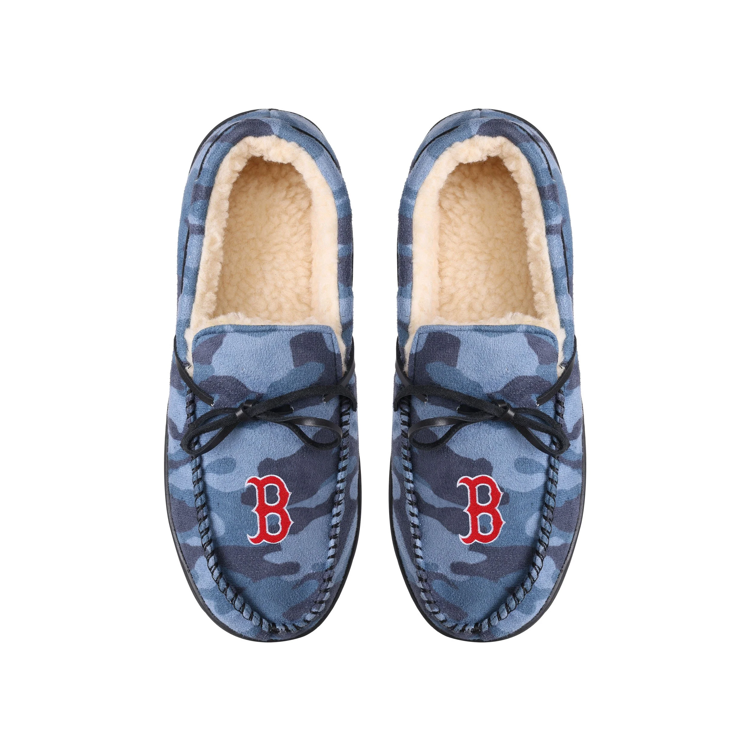 Boston Red Sox MLB Mens Printed Camo Moccasin Slippers - Image 4
