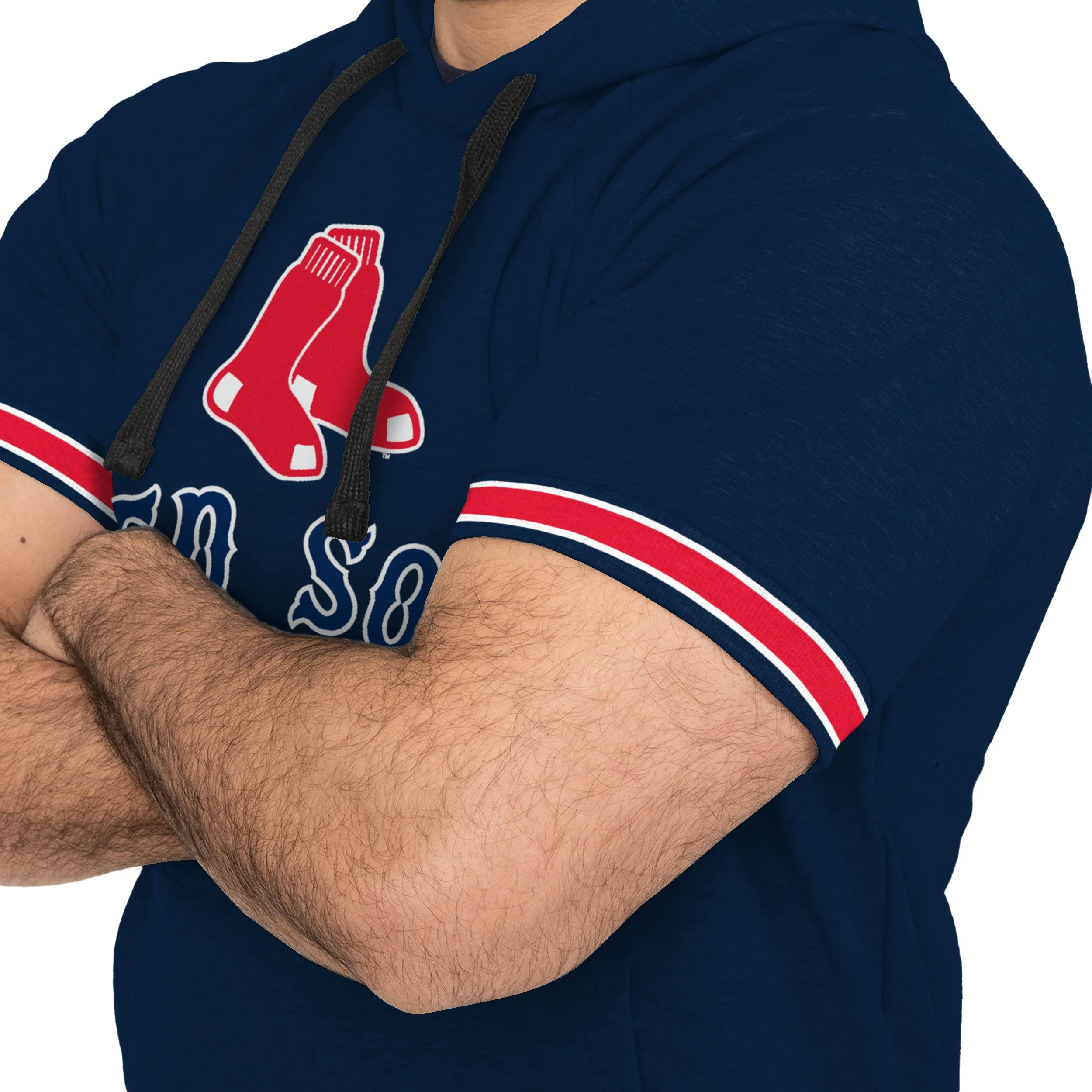 Boston Red Sox MLB Mens Short Sleeve Hoodie - Image 3