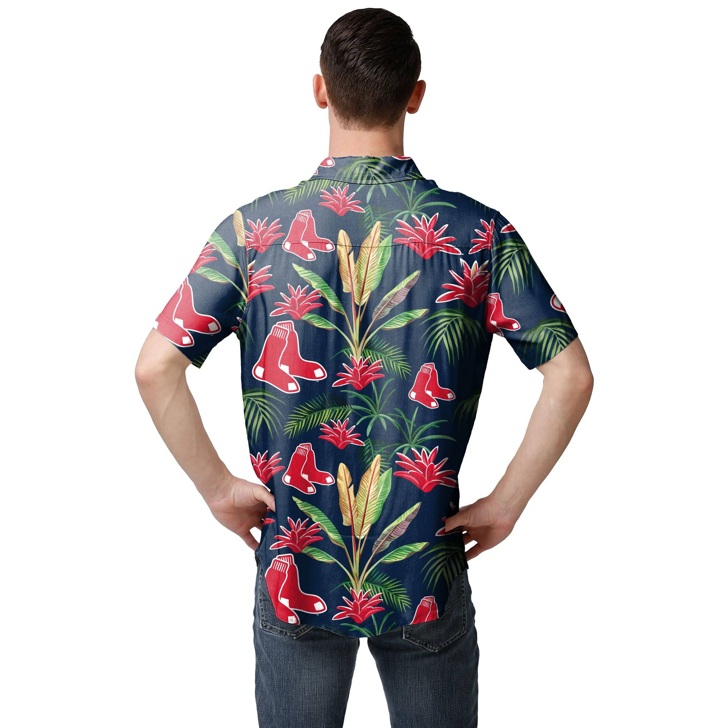 Boston Red Sox MLB Mens Victory Vacay Button Up Shirt - Image 3
