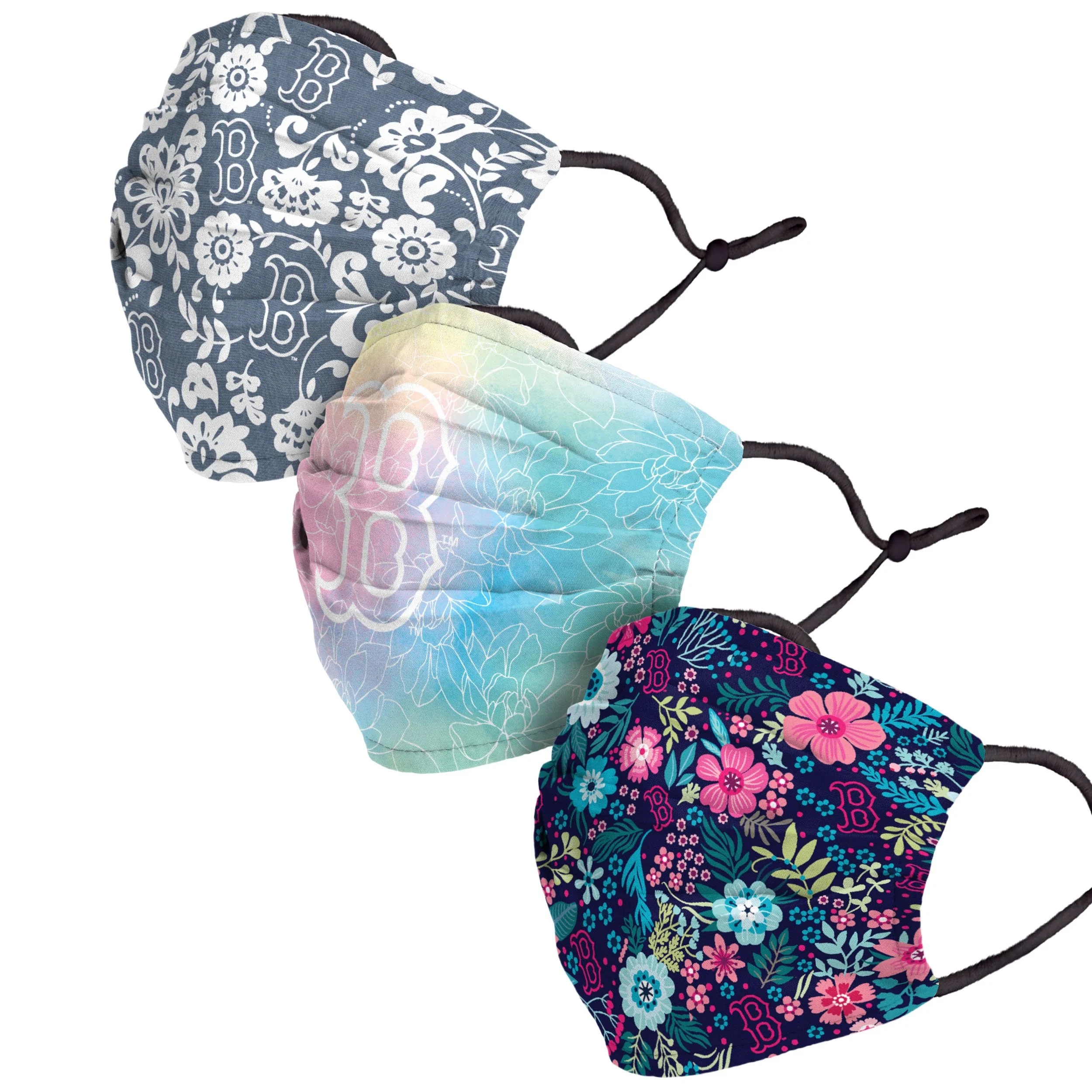 Boston Red Sox MLB Spring Flowers 3 Pack Face Cover - Image 2