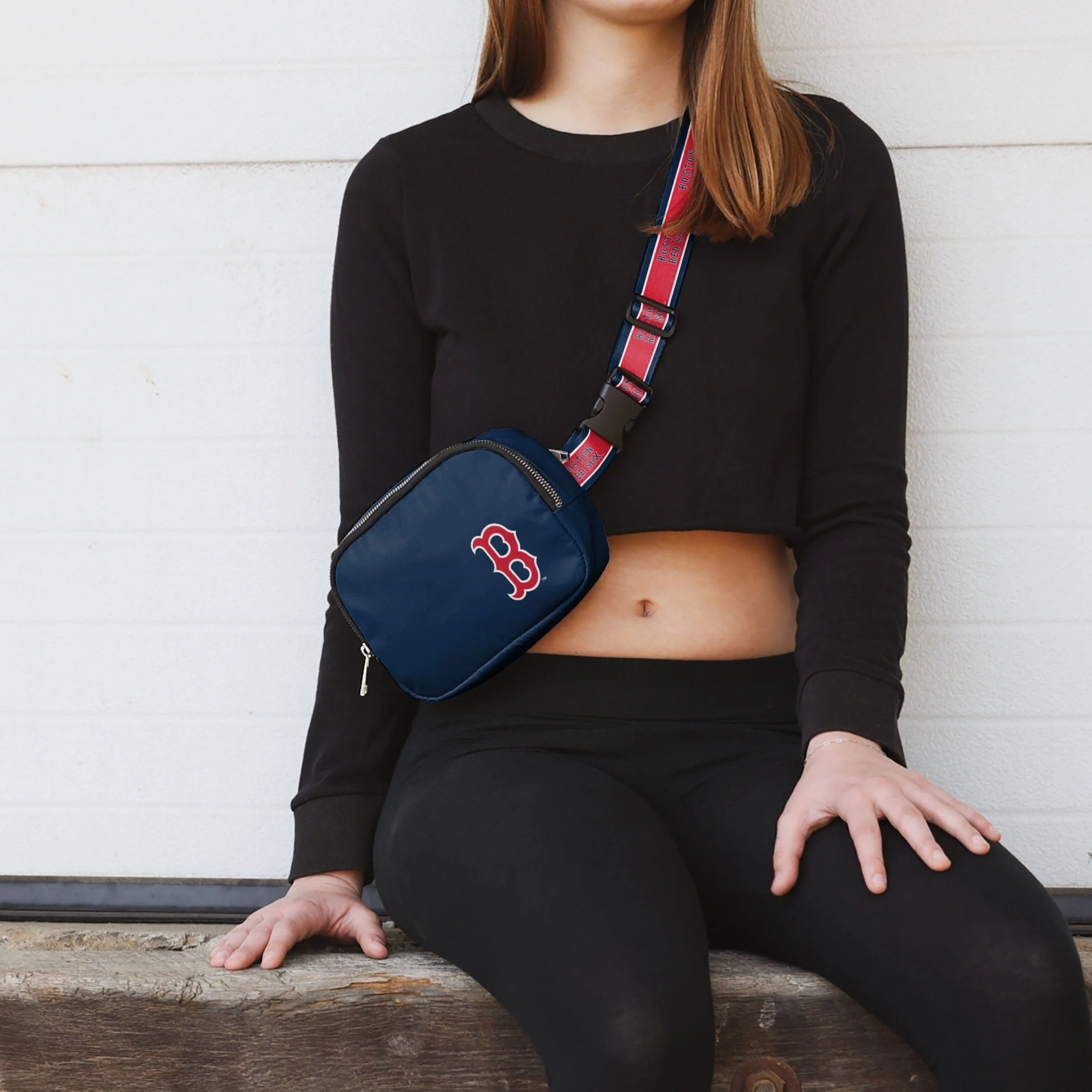 Boston Red Sox MLB Team Wordmark Crossbody Belt Bag - Image 3