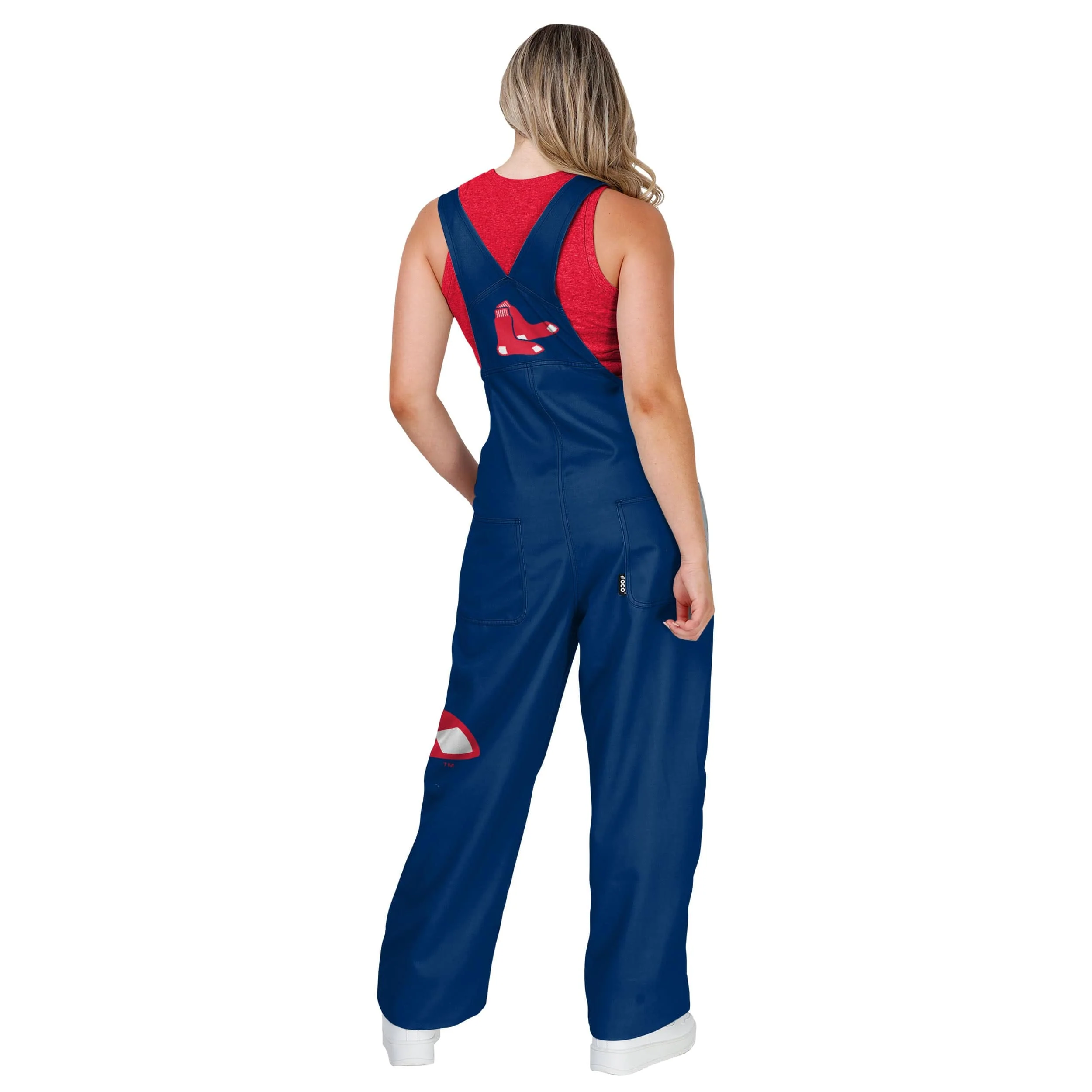 Boston Red Sox MLB Womens Big Logo Bib Overalls - Image 2
